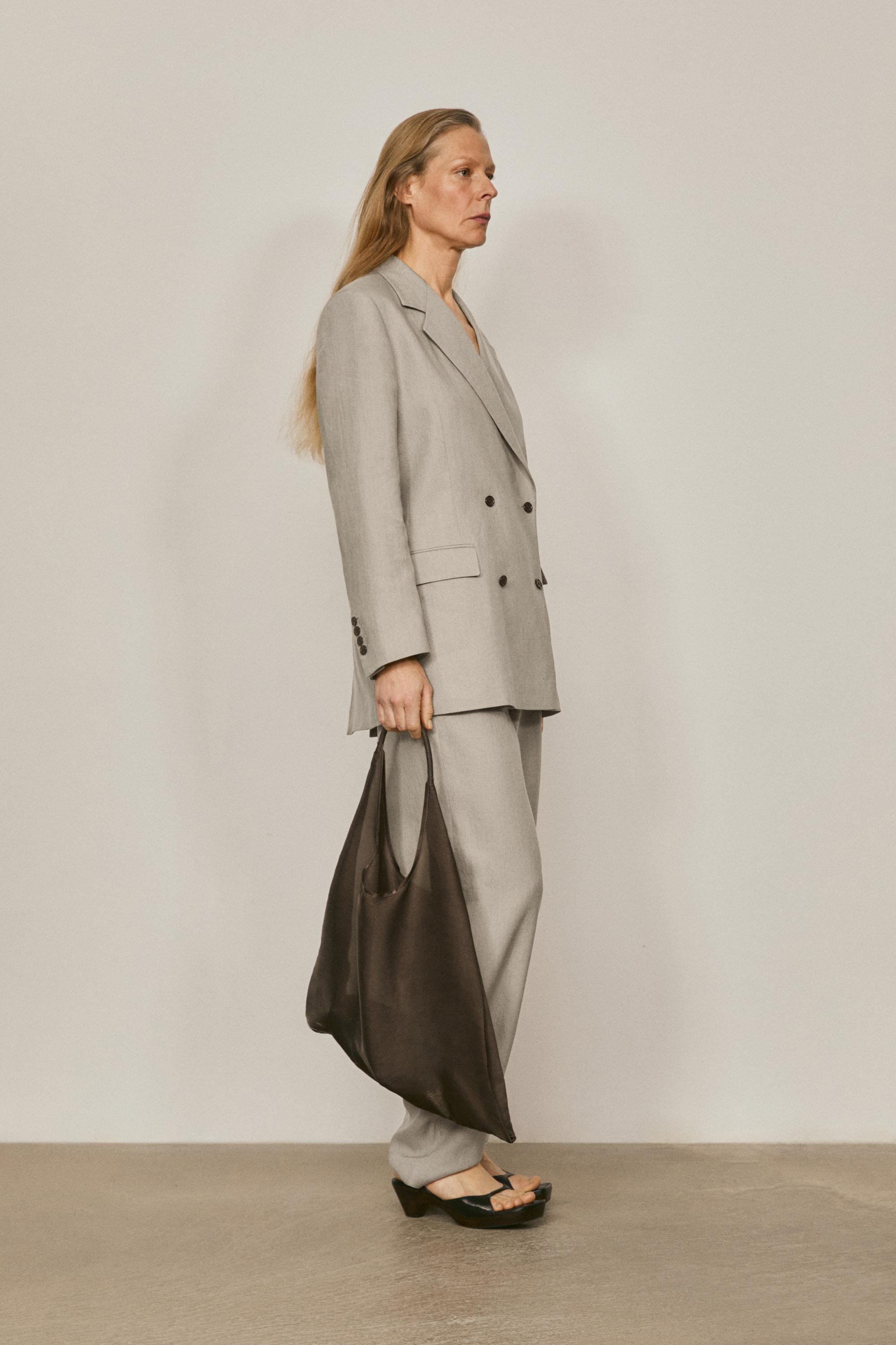 100% linen double-breasted suit blazer - LIMITED EDITION — GREY