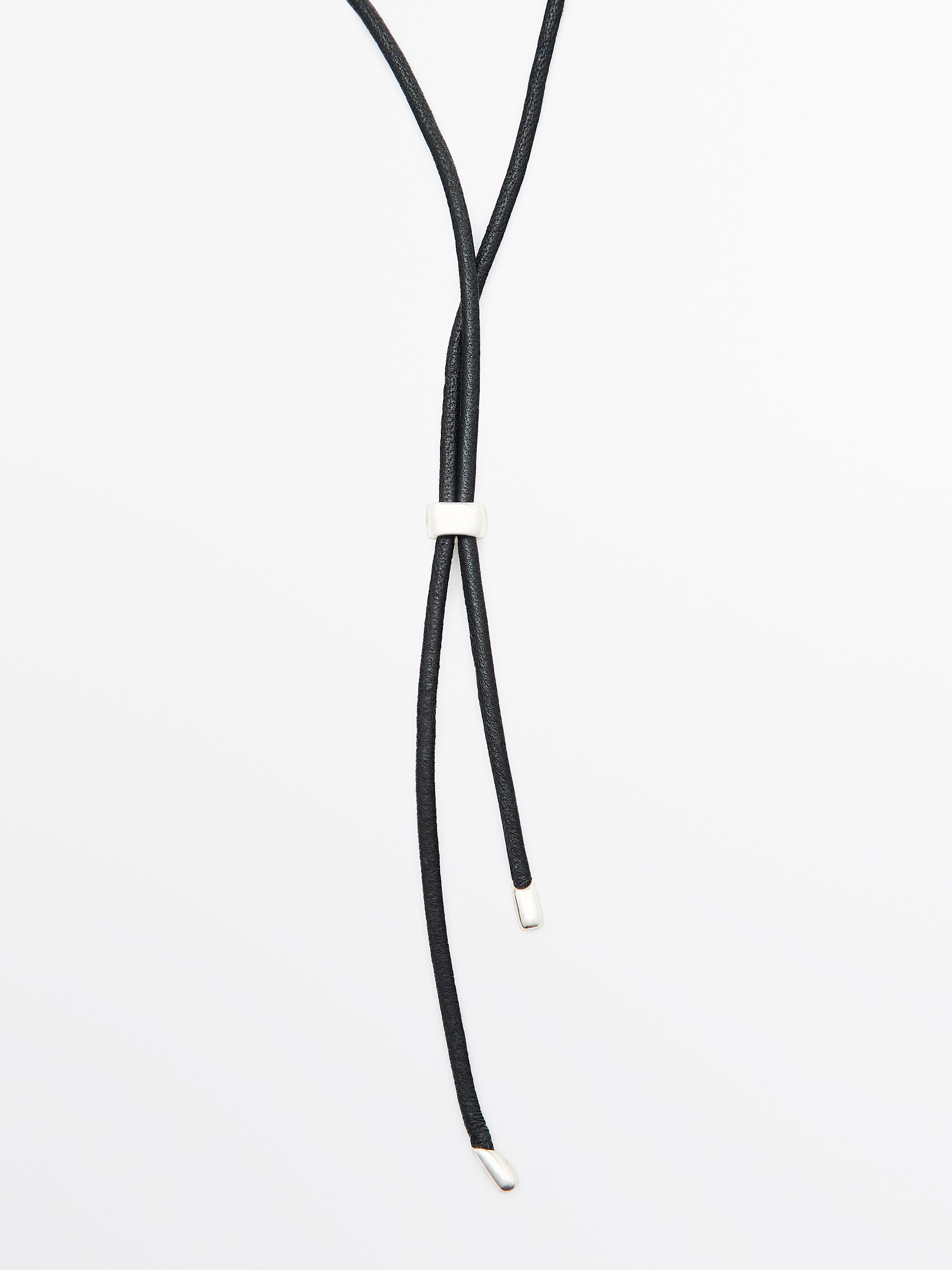 Necklace with wooden piece