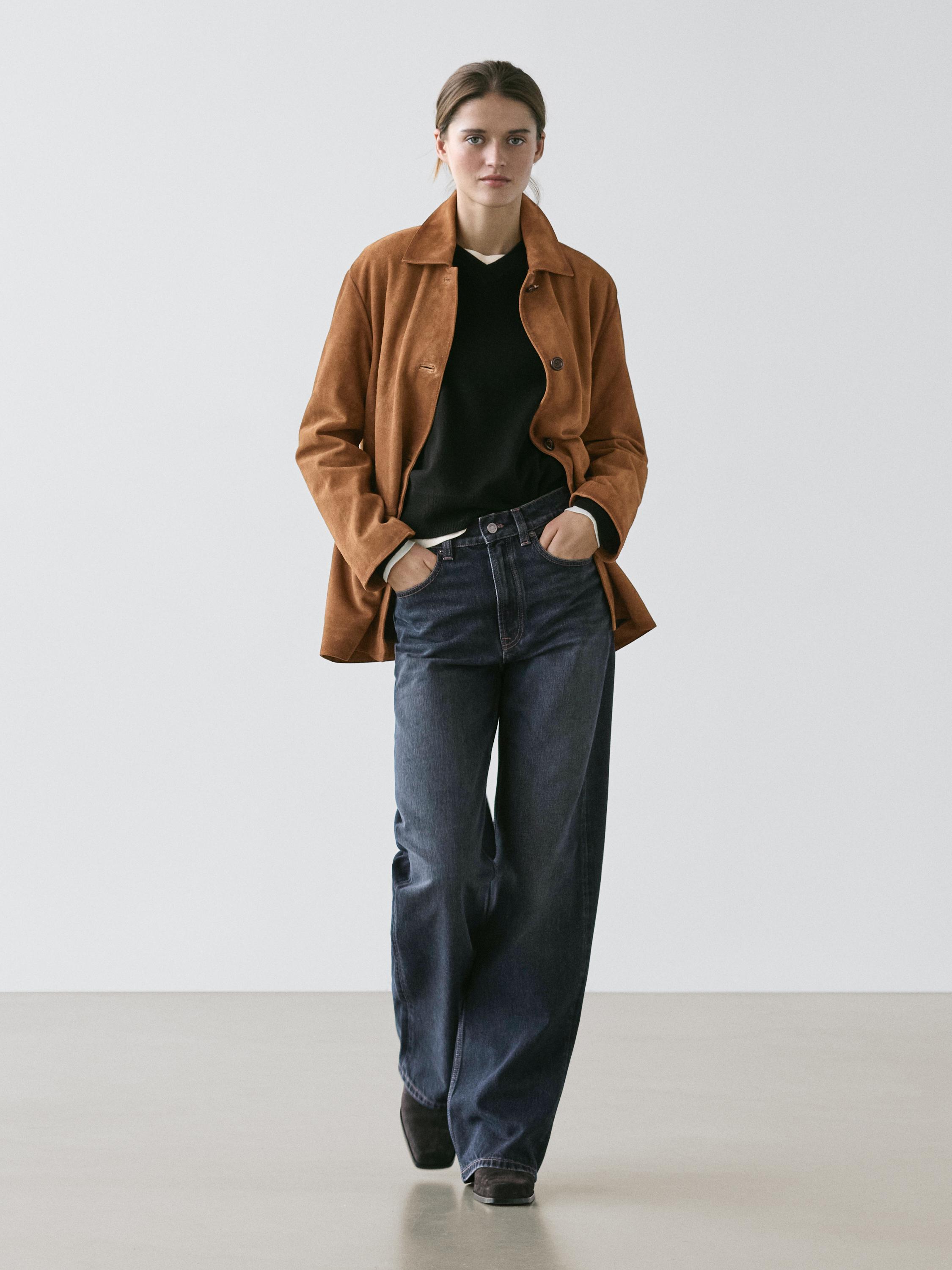 High-waist wide-leg jeans — DARK BLUE