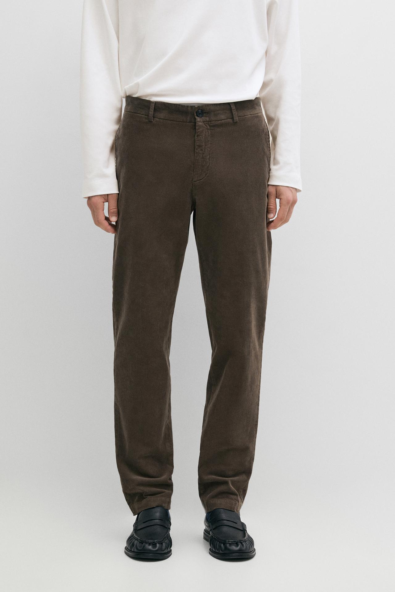 Slim fit corduroy pants — GREEN