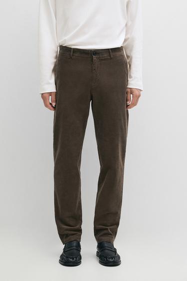 Slim fit corduroy pants — GREEN 3
