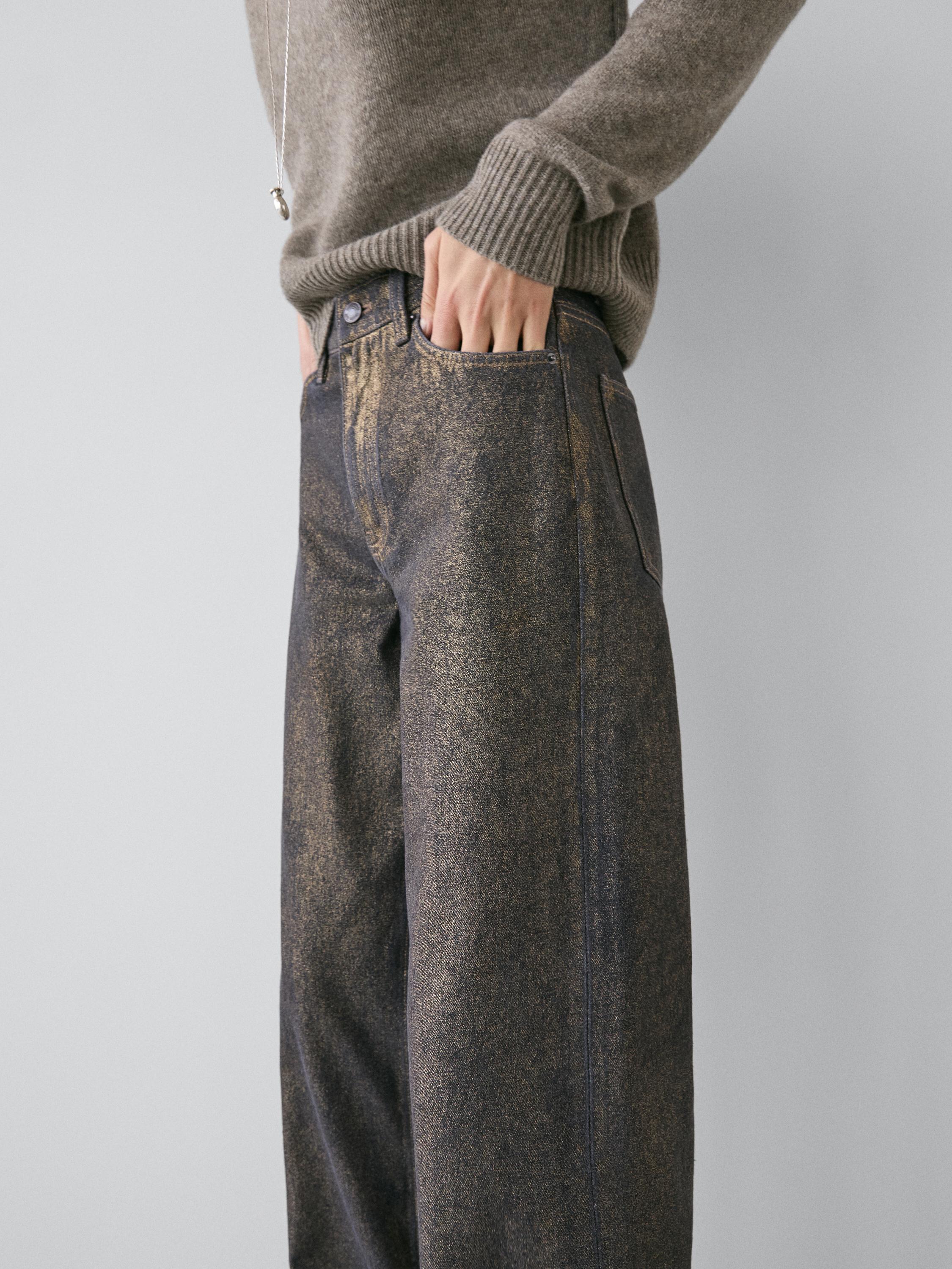 Джинсы прямого кроя с высокой посадкой