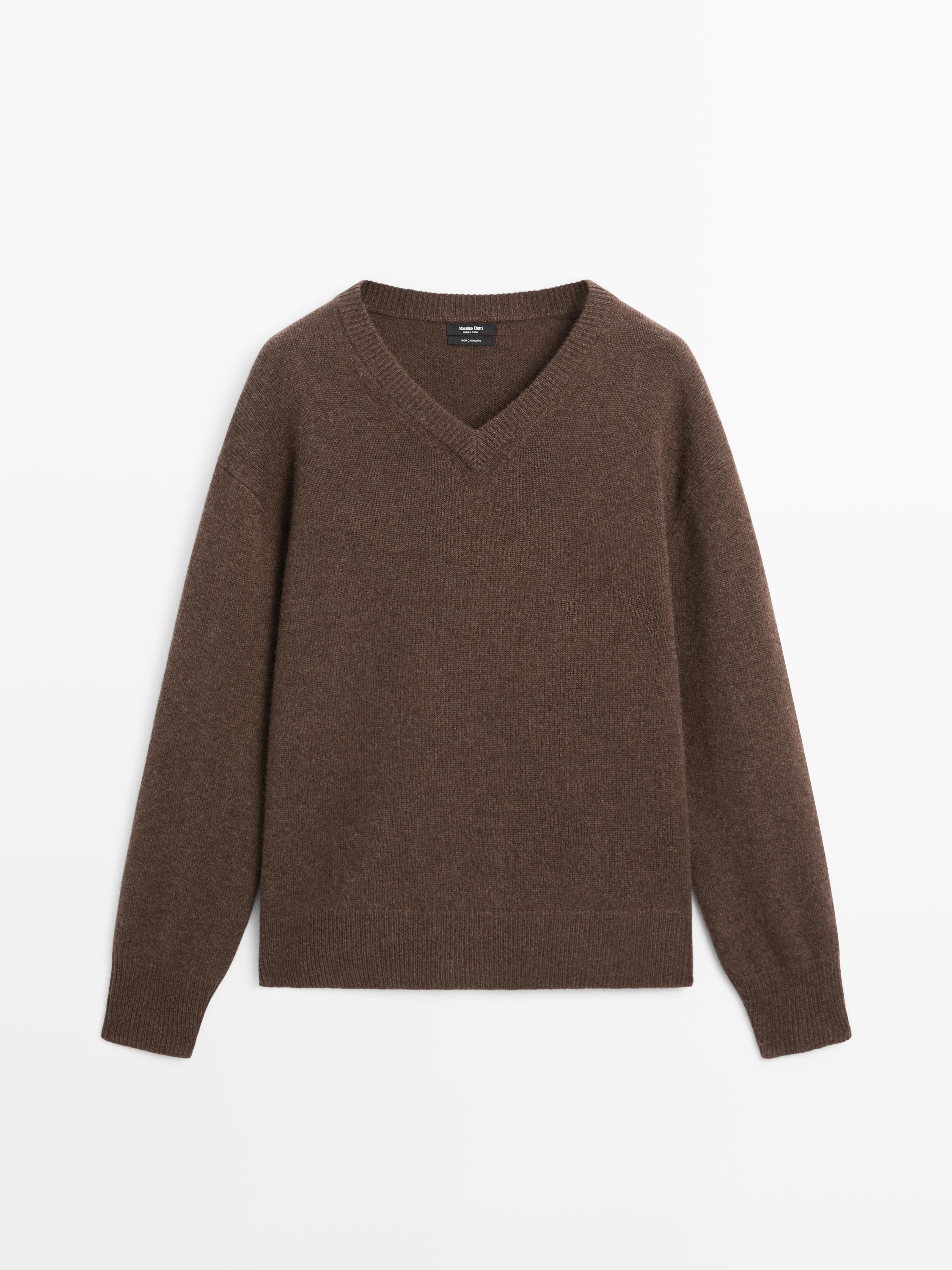 Knit 100% cashmere V-neck sweater