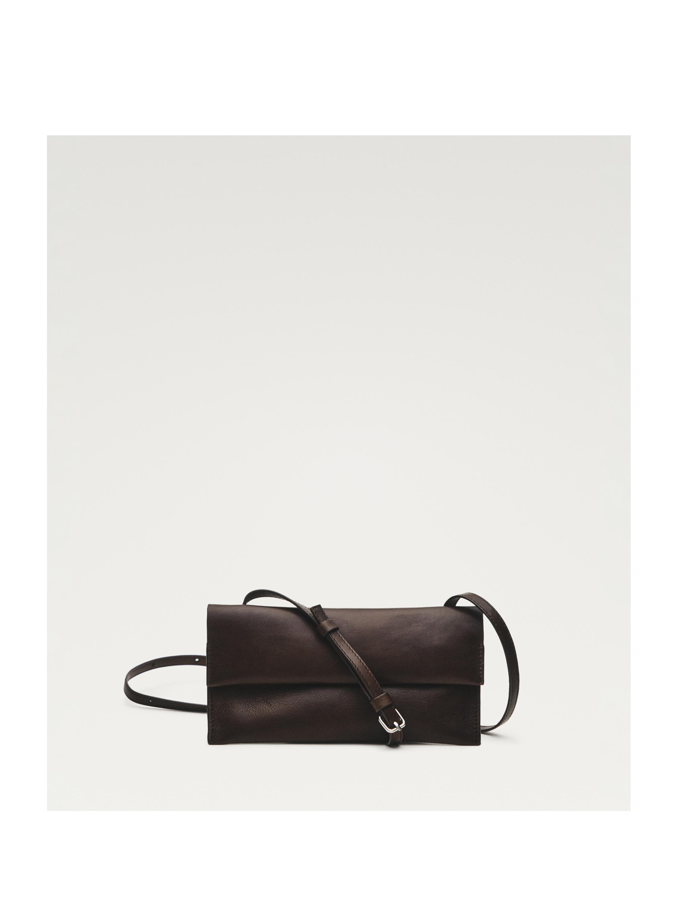 Nappa leather crossbody bag — BROWN