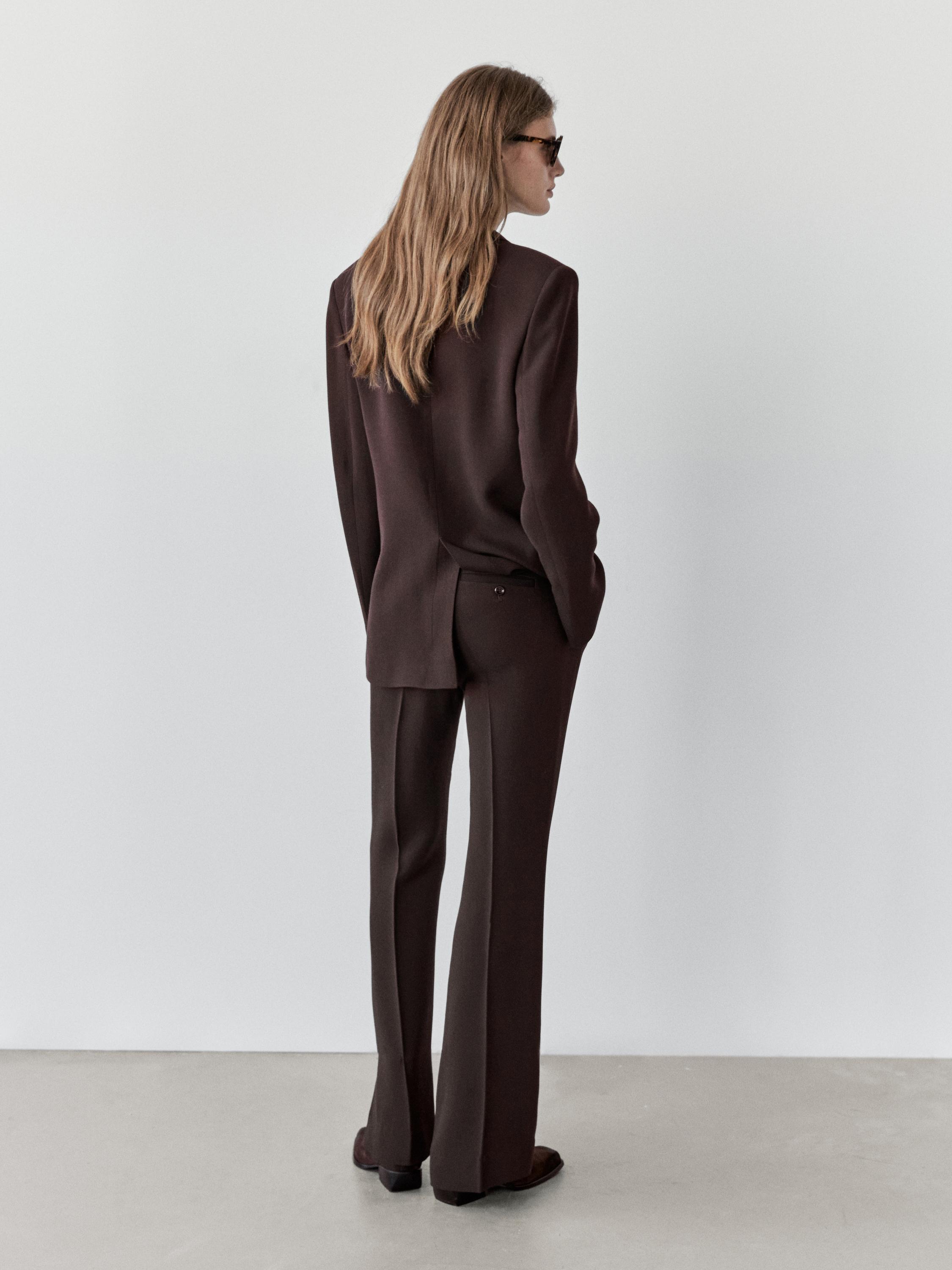 Flared trousers with pocket — Chocolate