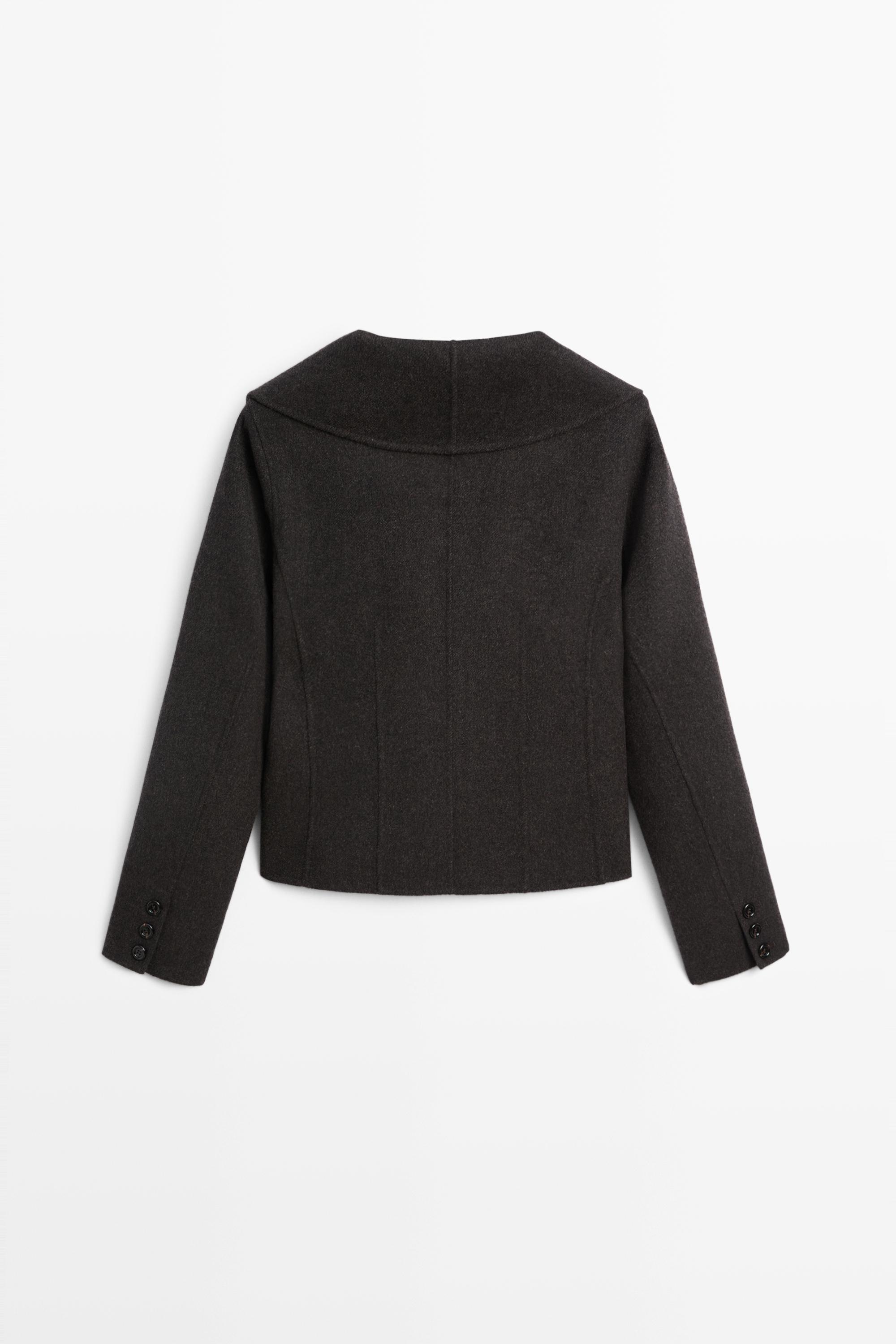 Stand-up collar short jacket — ANTHRACITE GREY