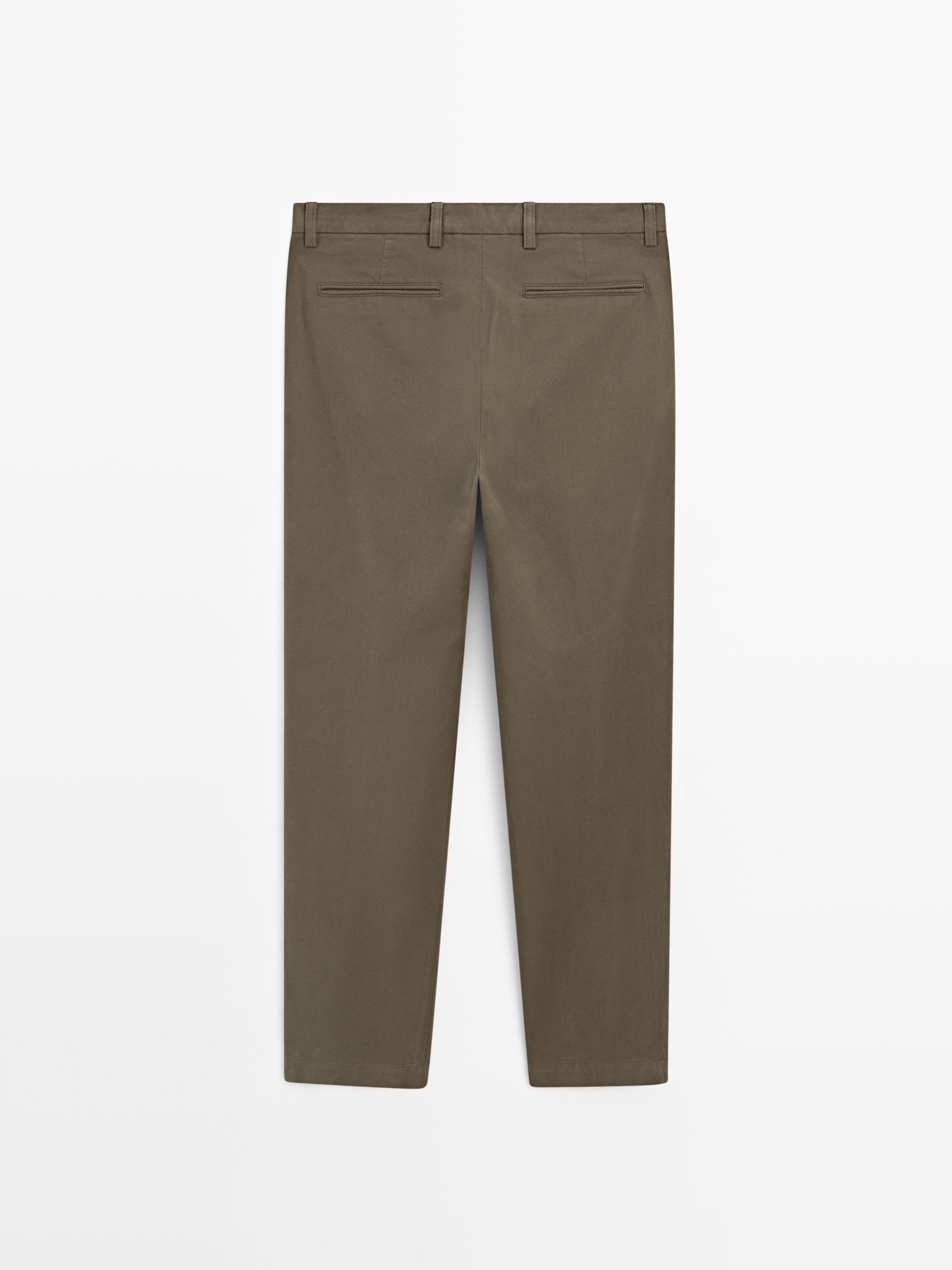 Slim fit textured trousers