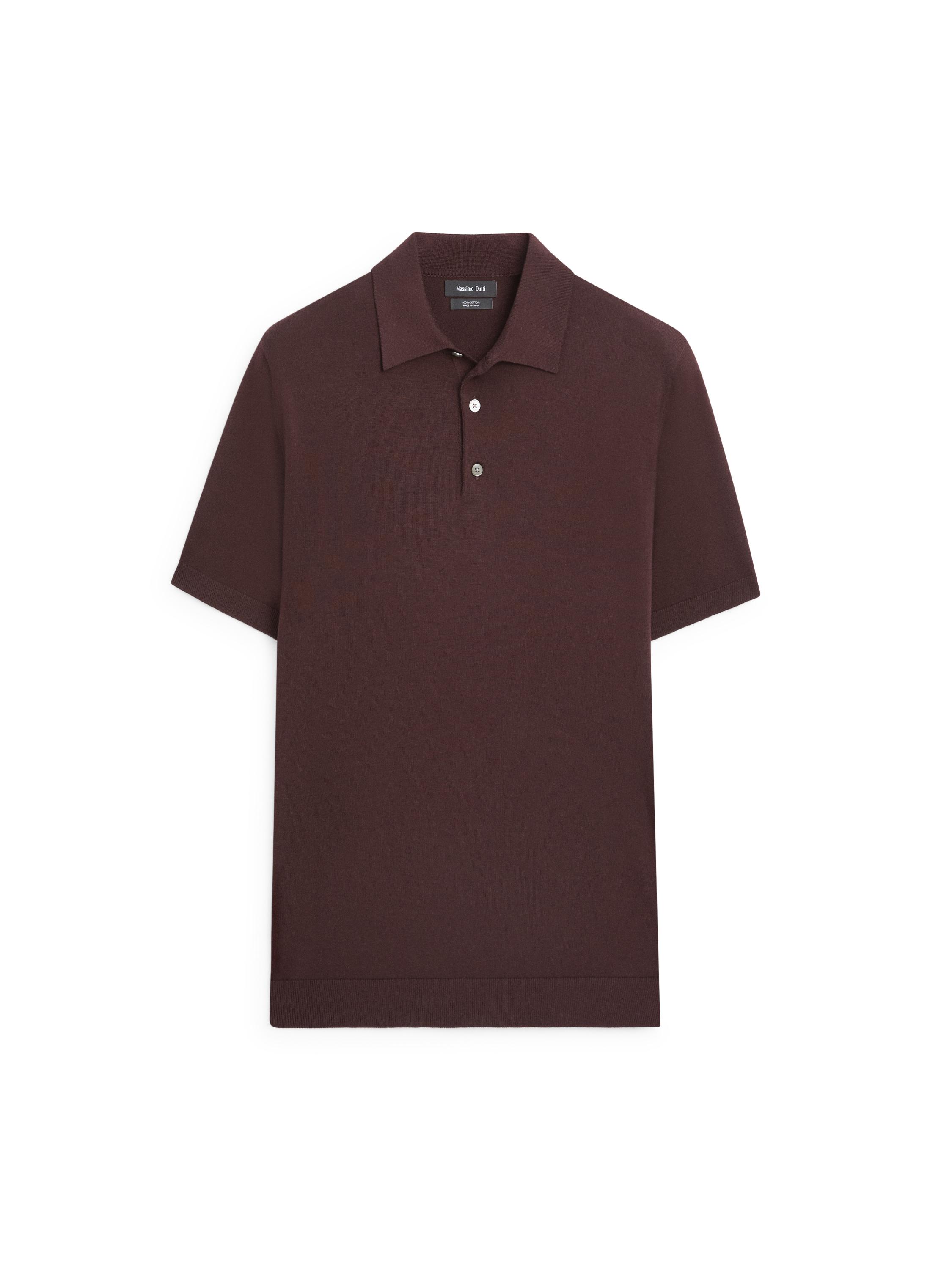 100% cotton knit polo shirt — BURGUNDY