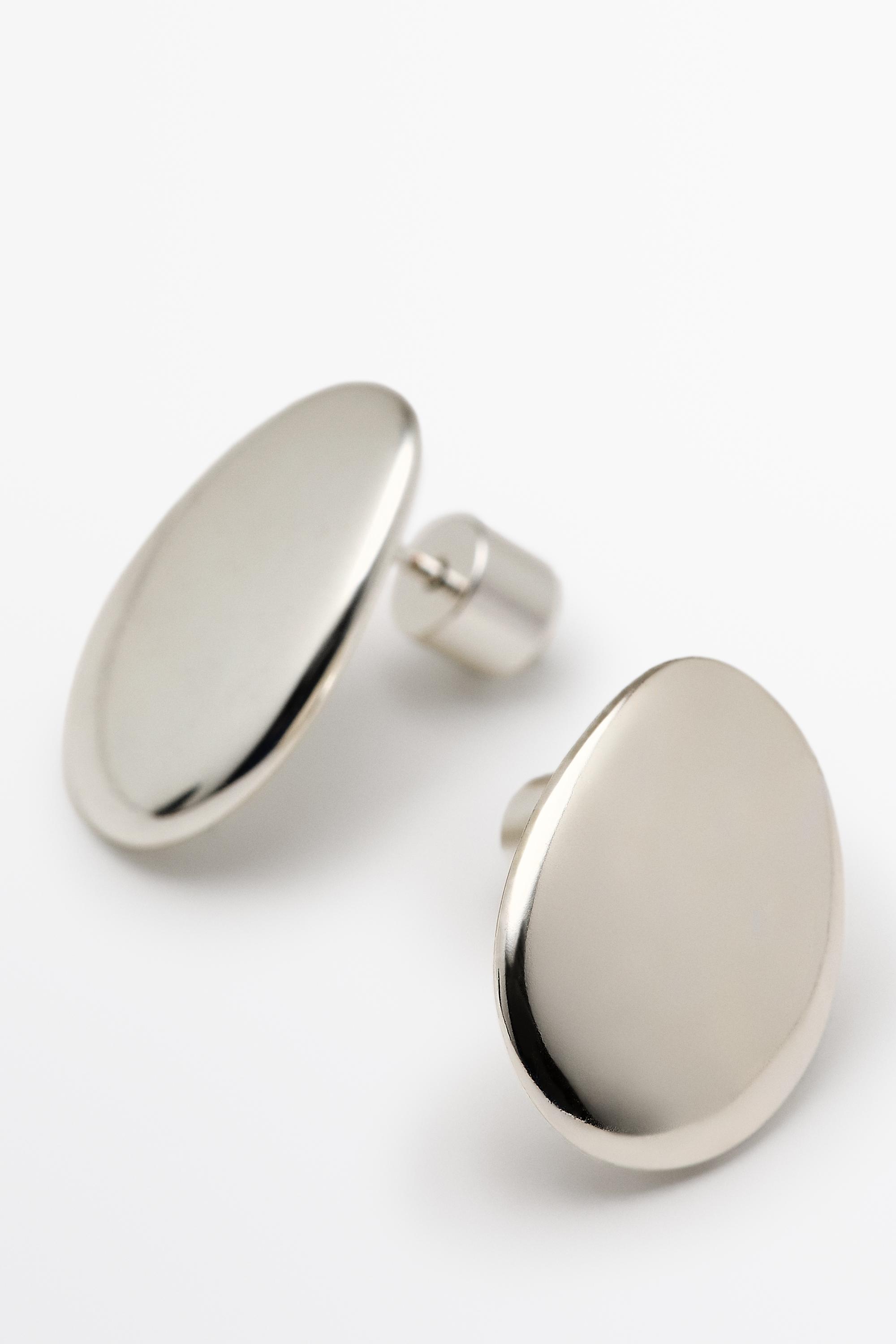 Irregular flat earrings — SILVER