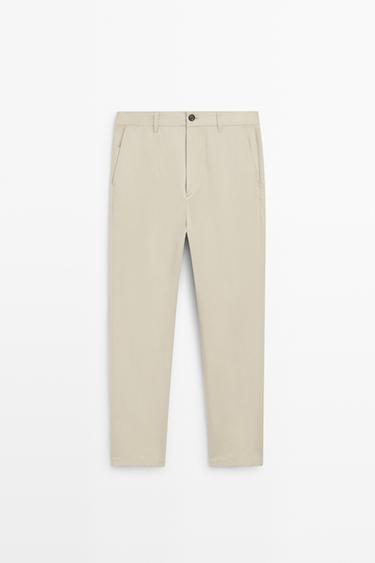 Cotton blend jogger fit pants — BEIGE 2