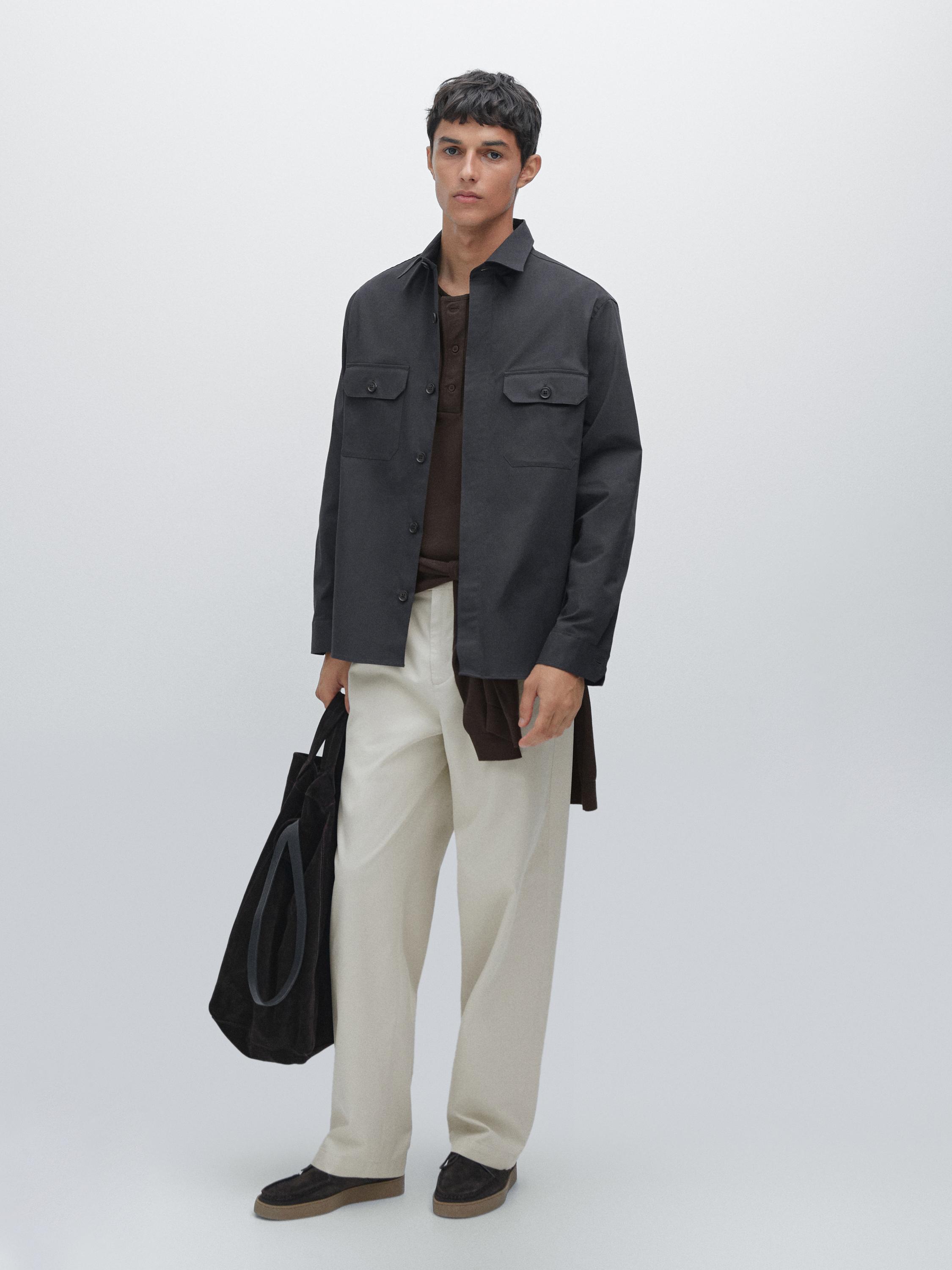 Sobrecamisa bolsillos mezcla algodón