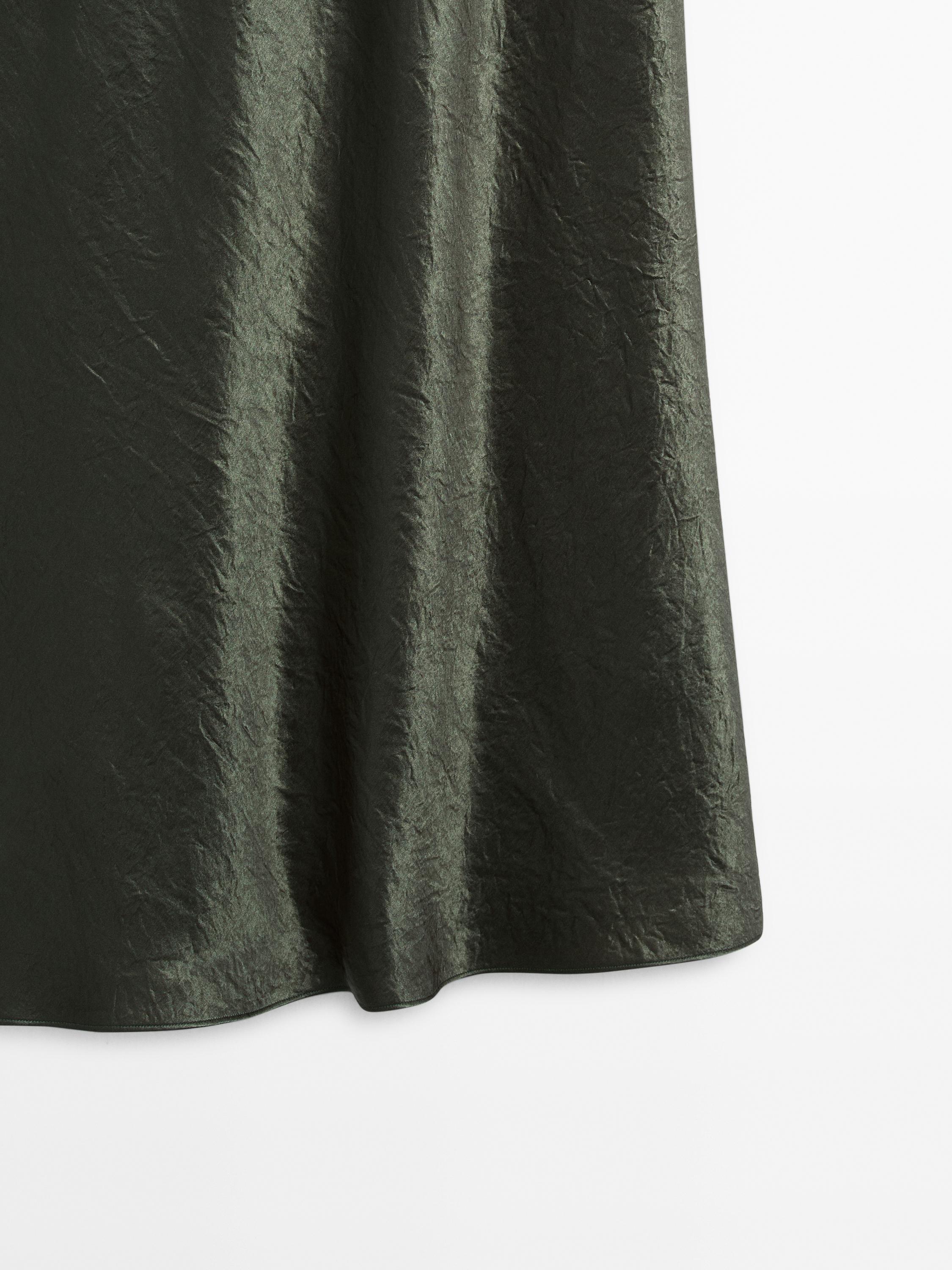 Long flowing satin dress