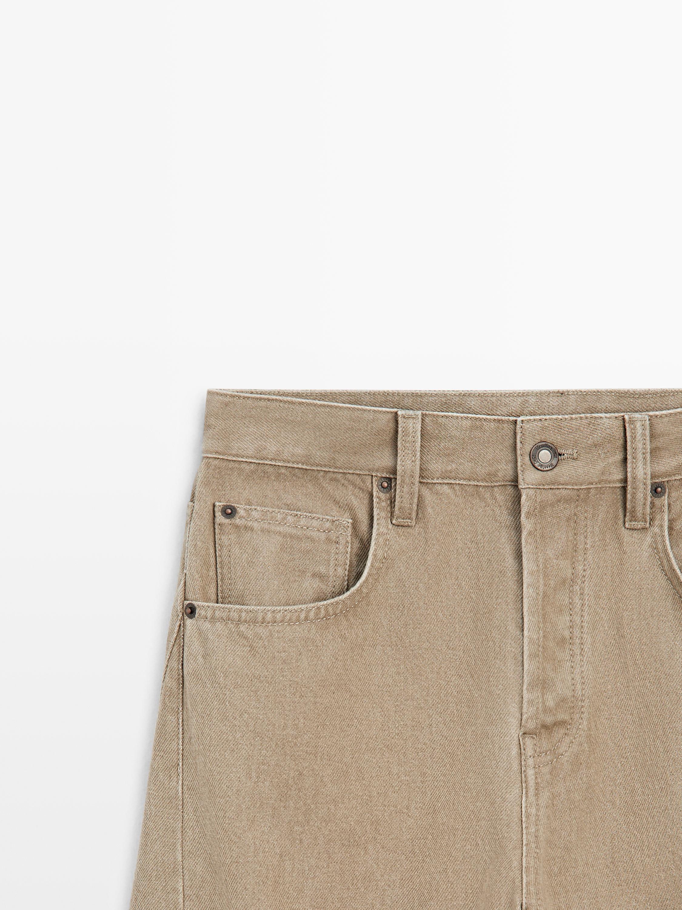 Mid-waist balloon fit jeans — SAND