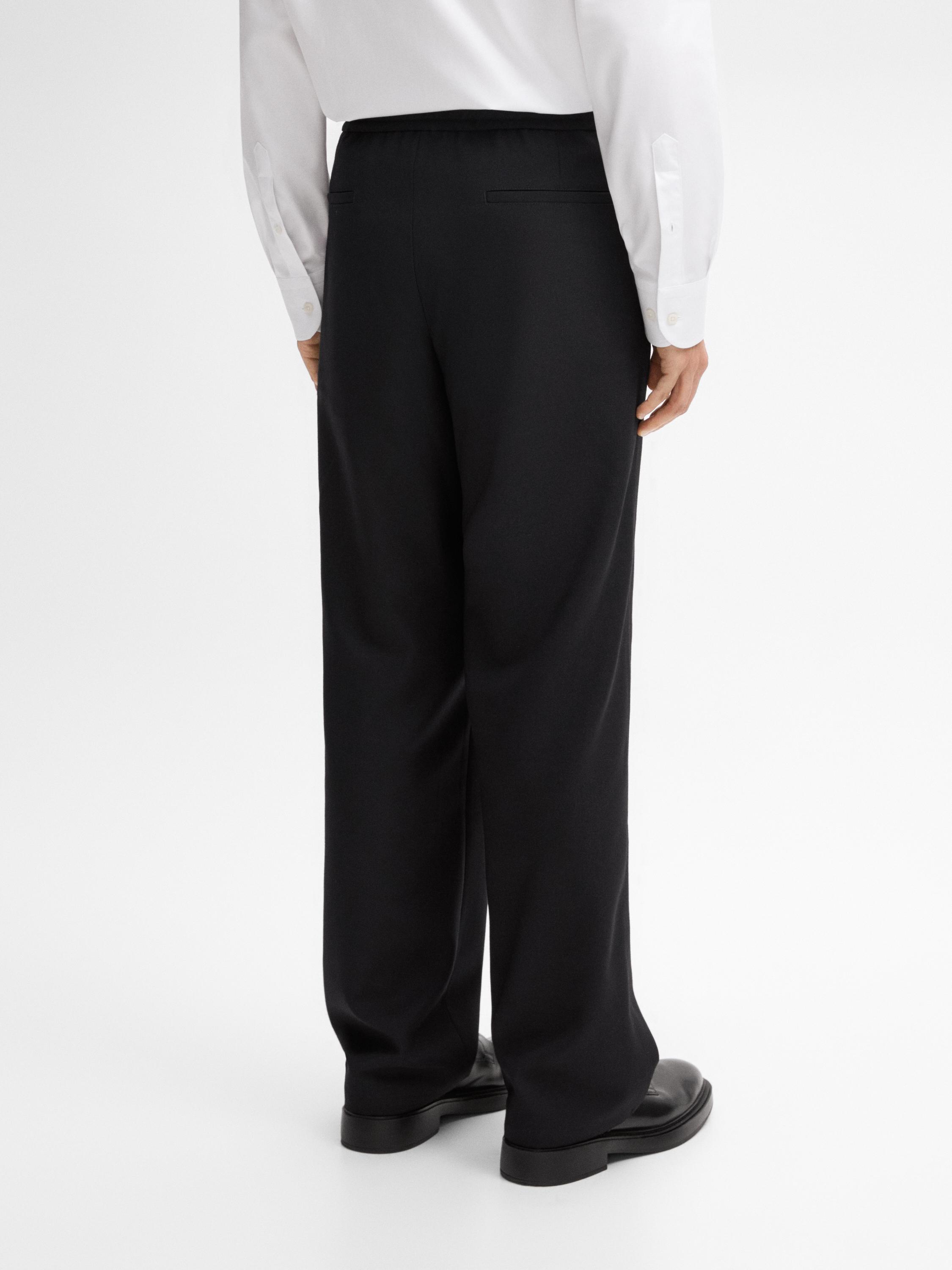 Wool blend jogger fit trousers