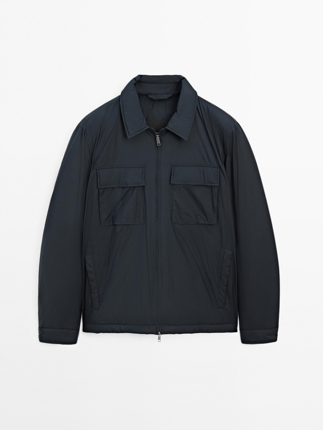 Massimo Dutti - Heren - Waterafstotend Ultralicht Donsjack - Marineblauw - M