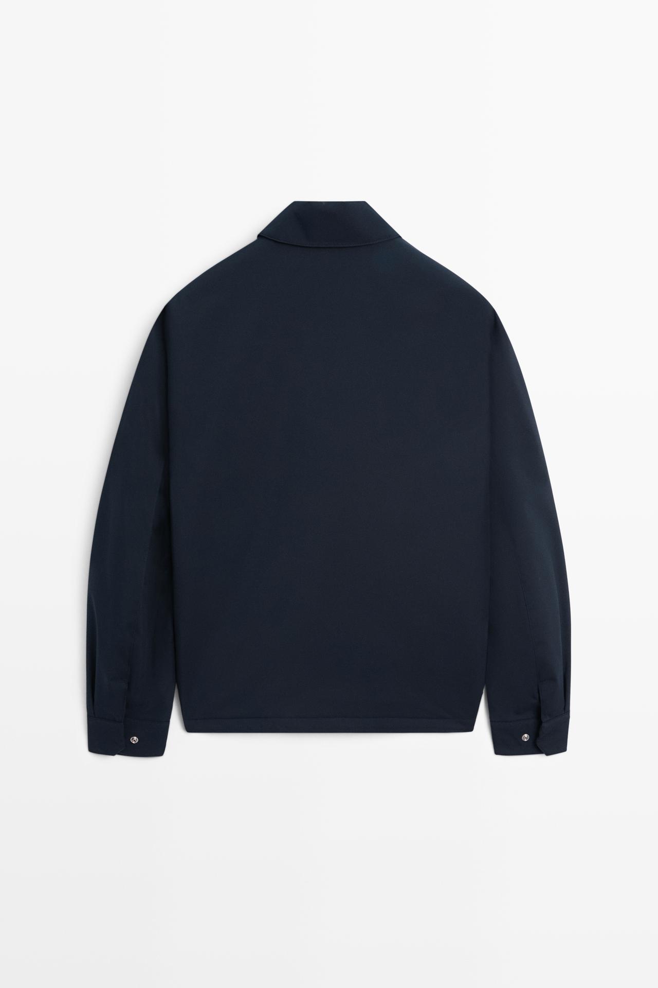 Lightweight jacket with collar detail — NAVY BLUE