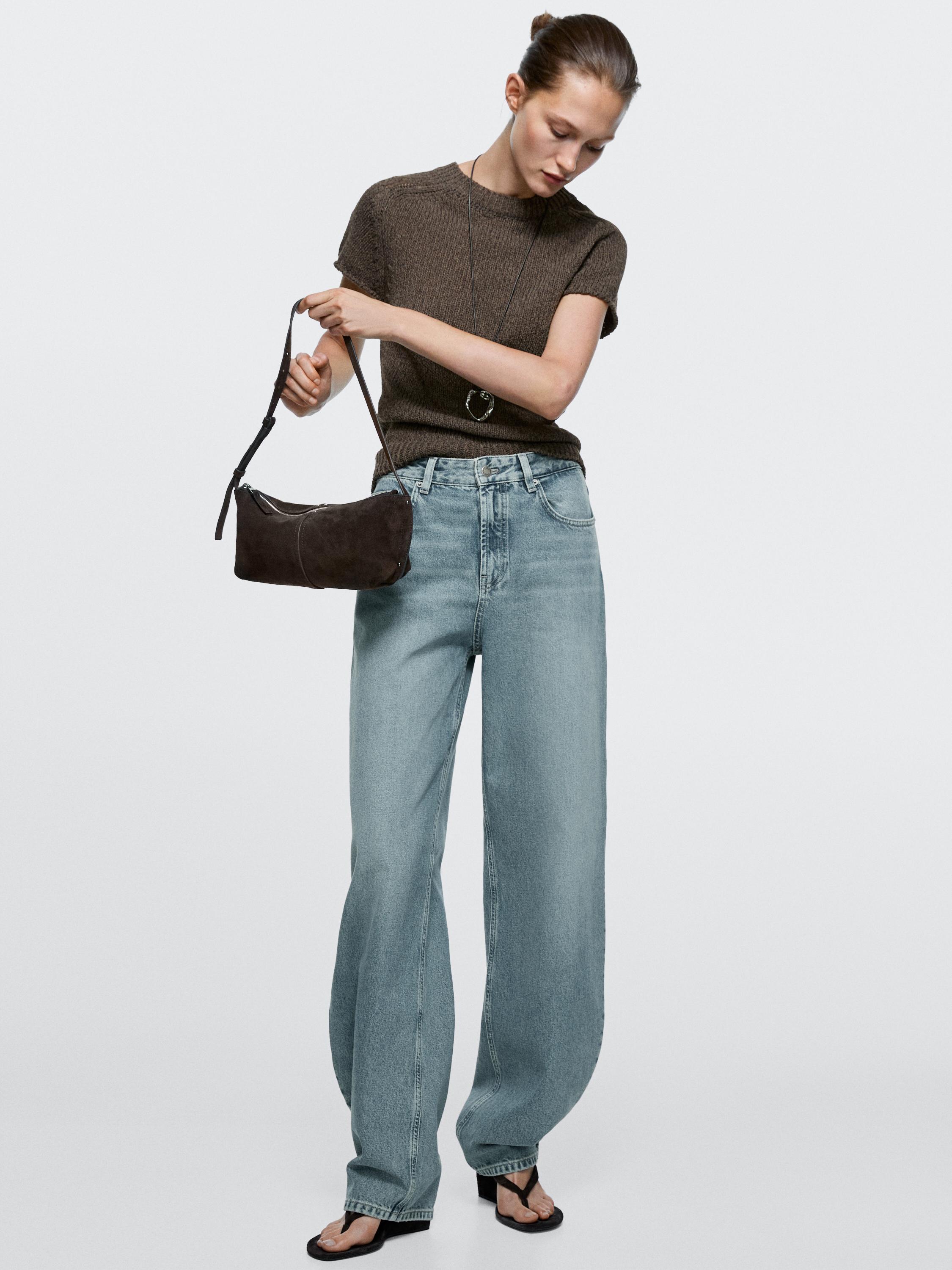 High-waist barrel fit jeans — Light Blue