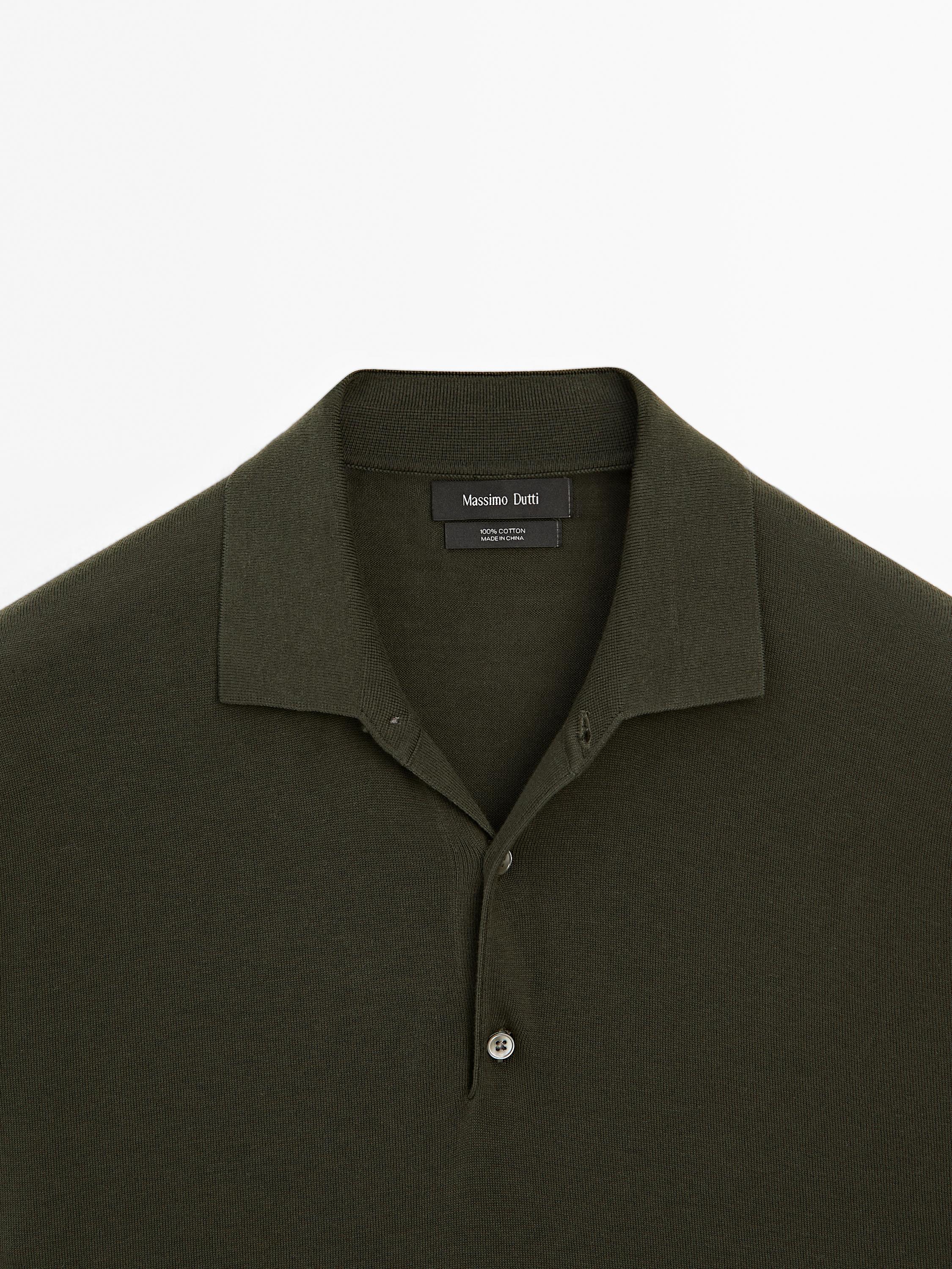 Short sleeve knit polo shirt