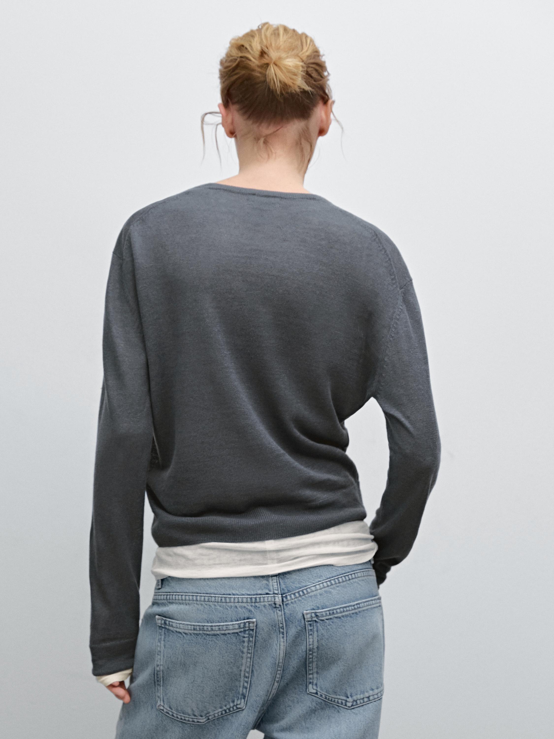 100% linen fine knit sweater