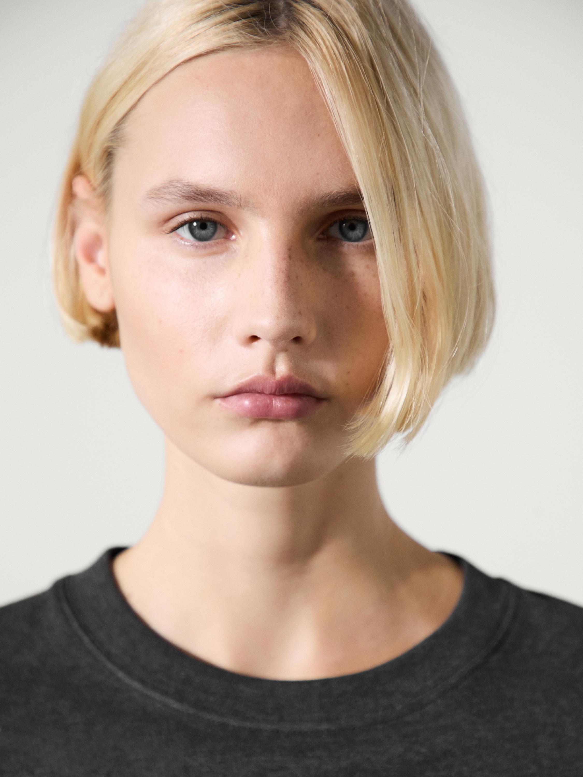 100% cotton interlock crew neck T-shirt — ANTHRACITE GREY