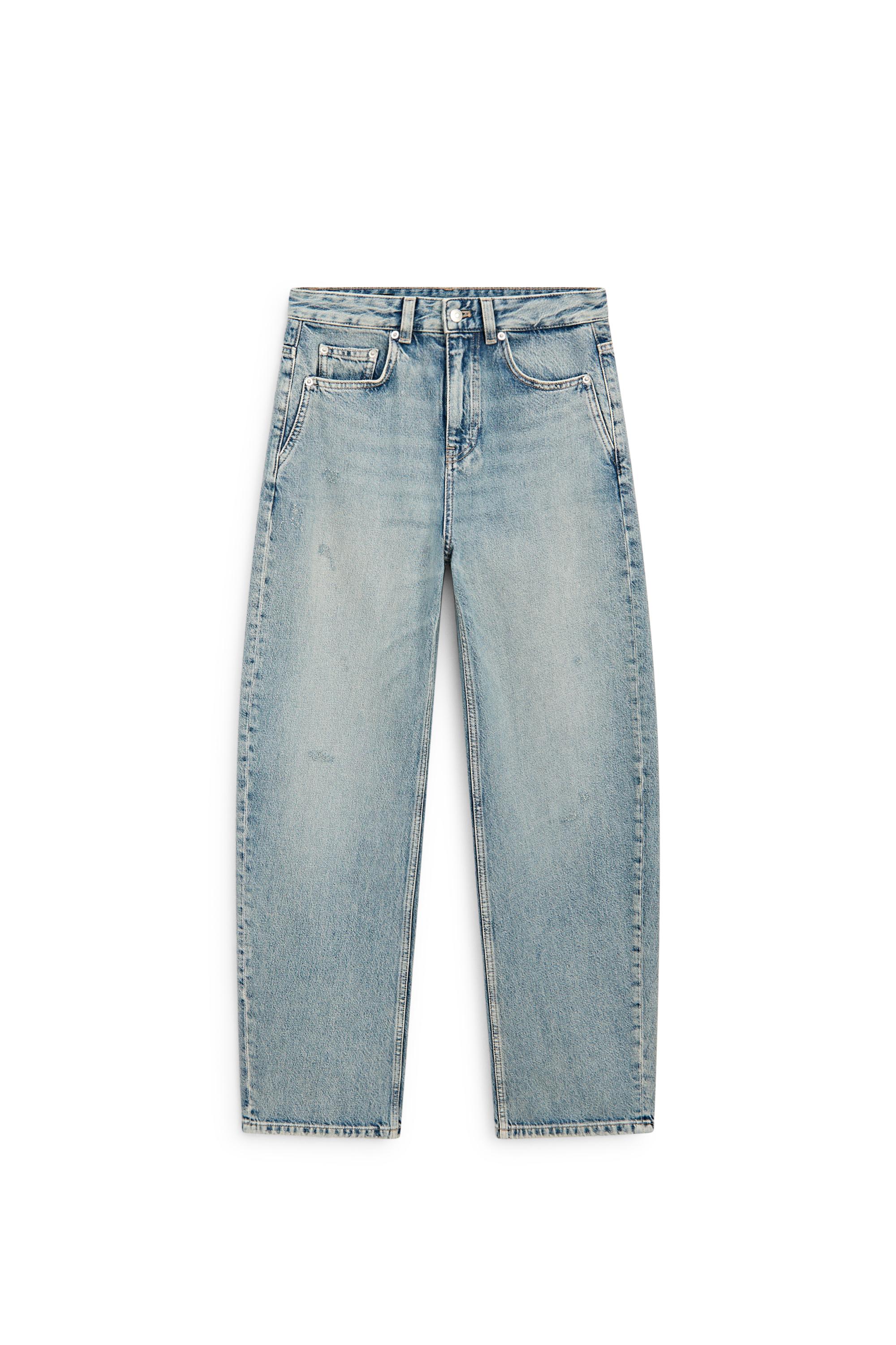 Mid-waist barrel fit jeans — Light Blue