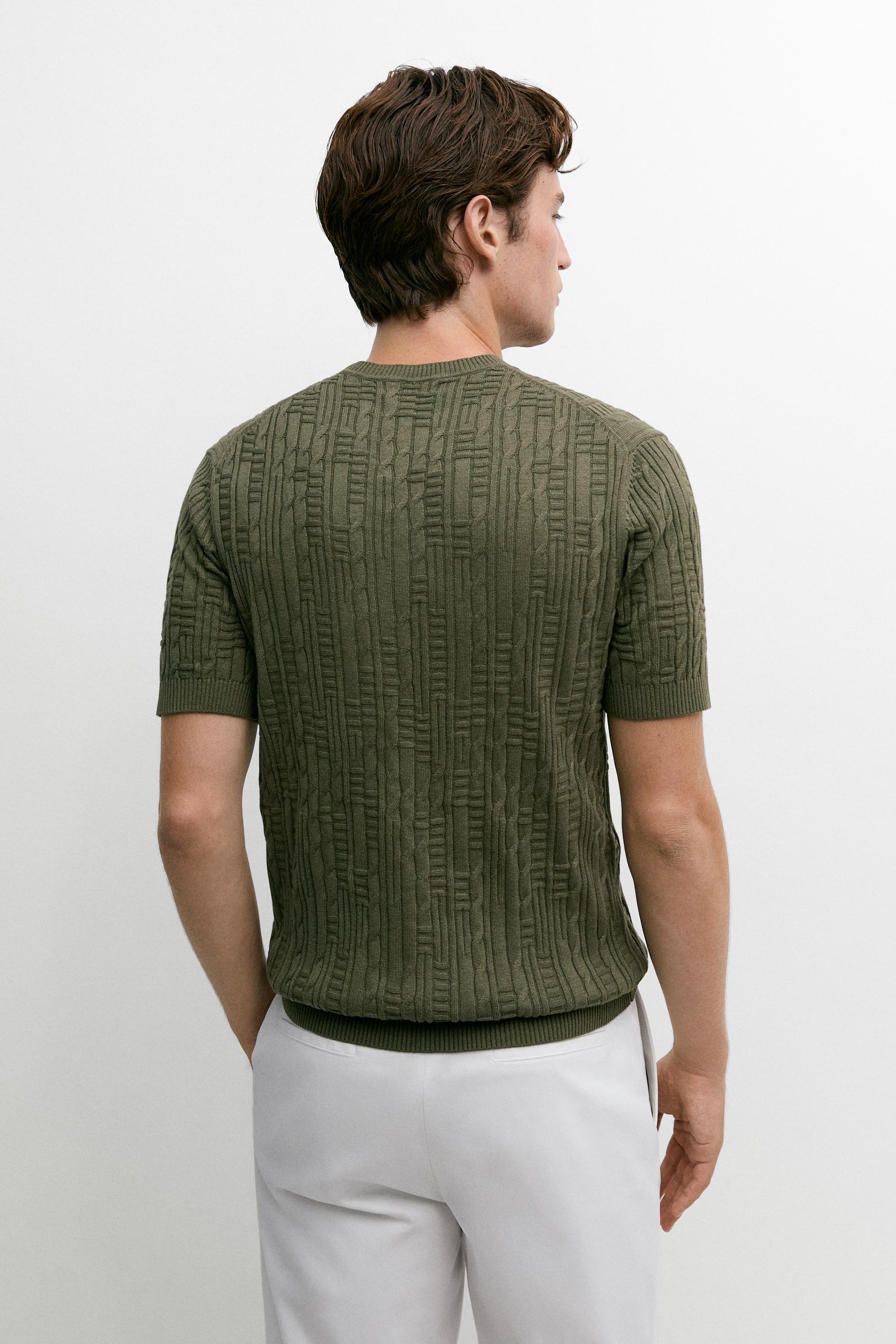 Cotton blend knit sweater — Green