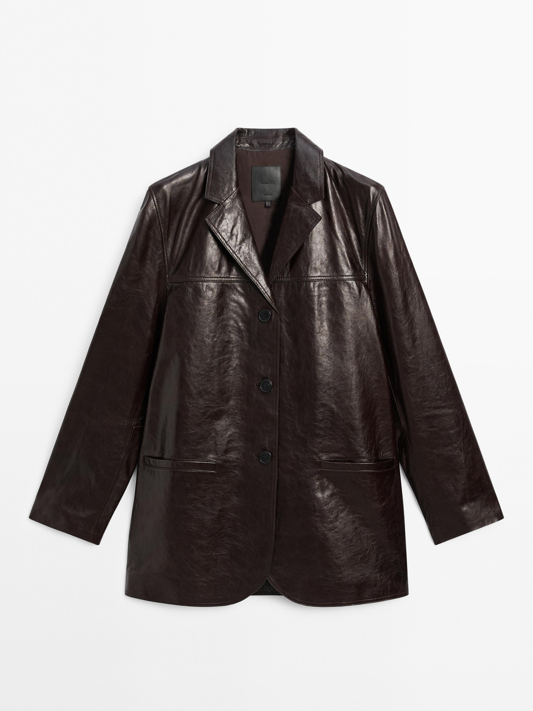 Nappa leather textured blazer
