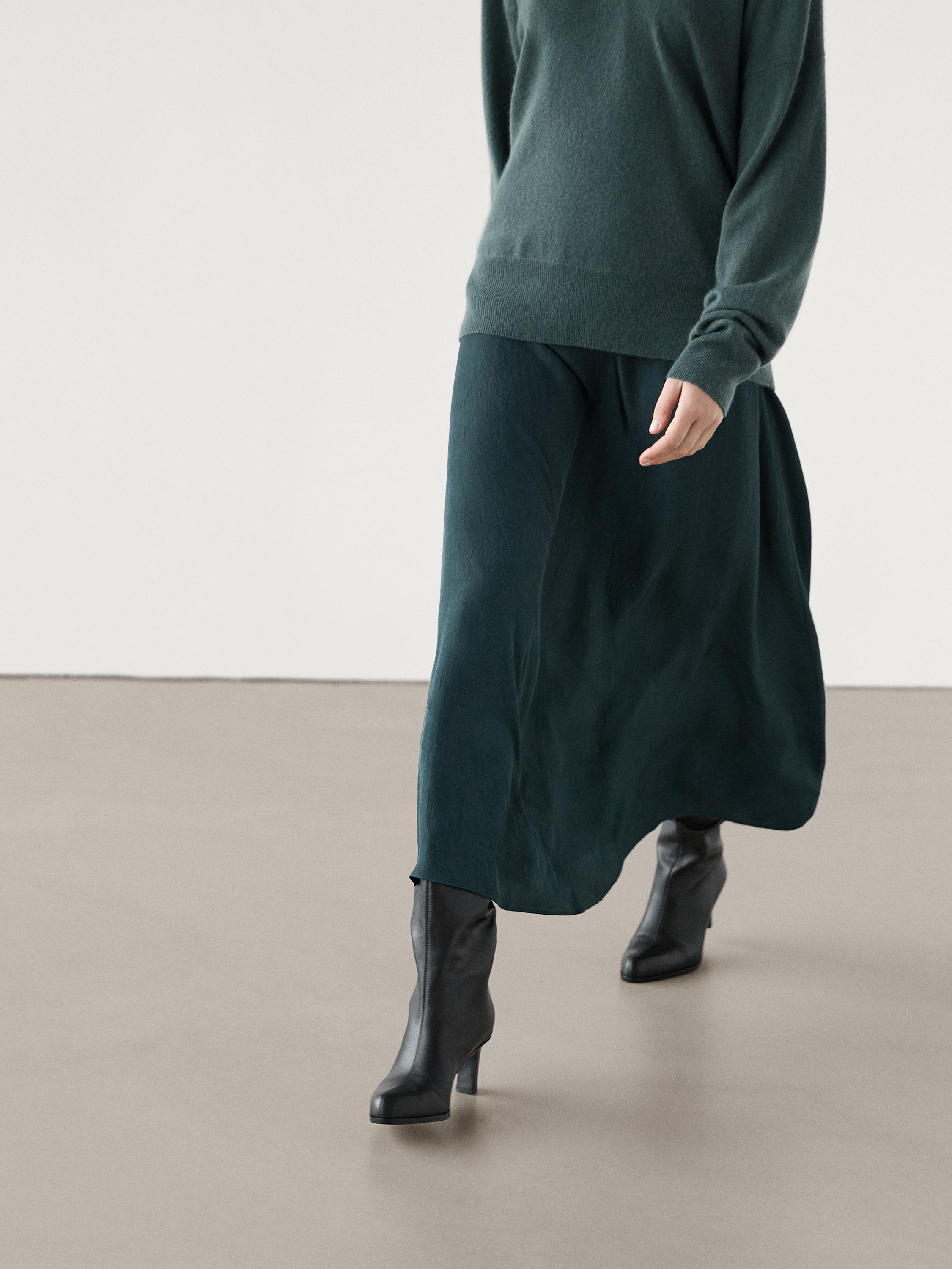 Jupe midi satinée craquelée ensemble