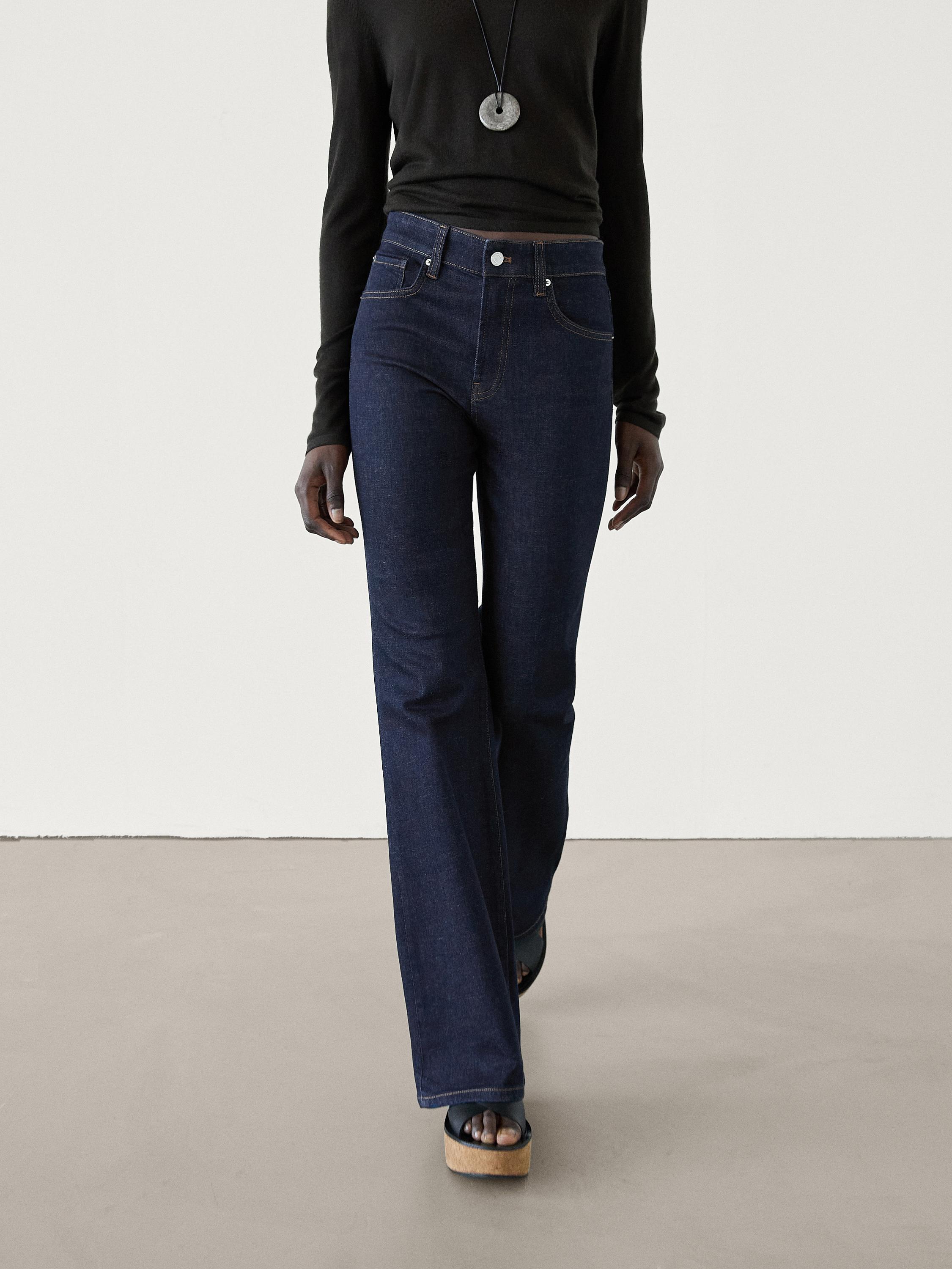 Flared high-waist skinny jeans · Blue · Dressy | Massimo Dutti