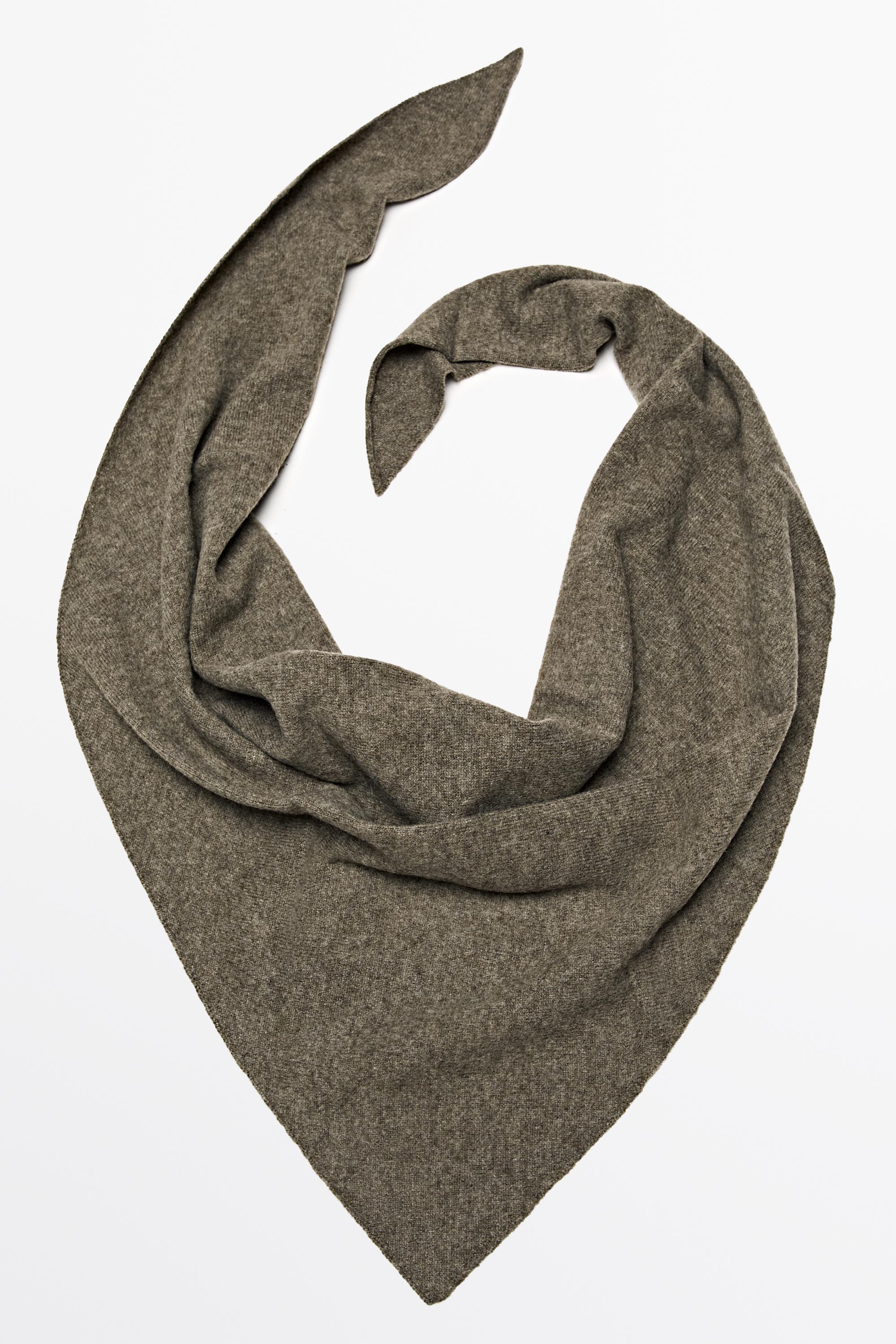 Medium wool cashmere blend knit bandana — DARK KHAKI