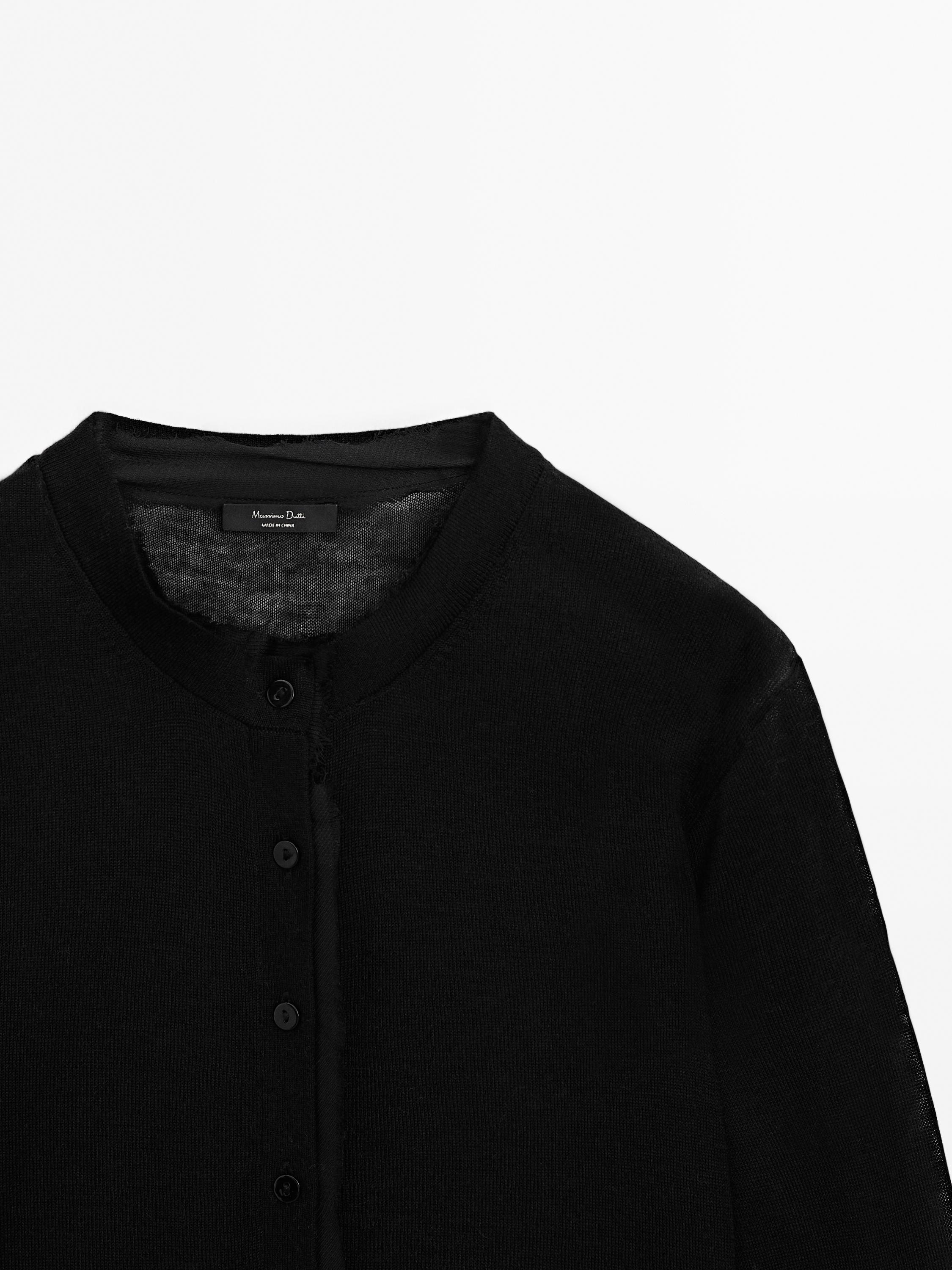 Lightweight cardigan with distressed detail