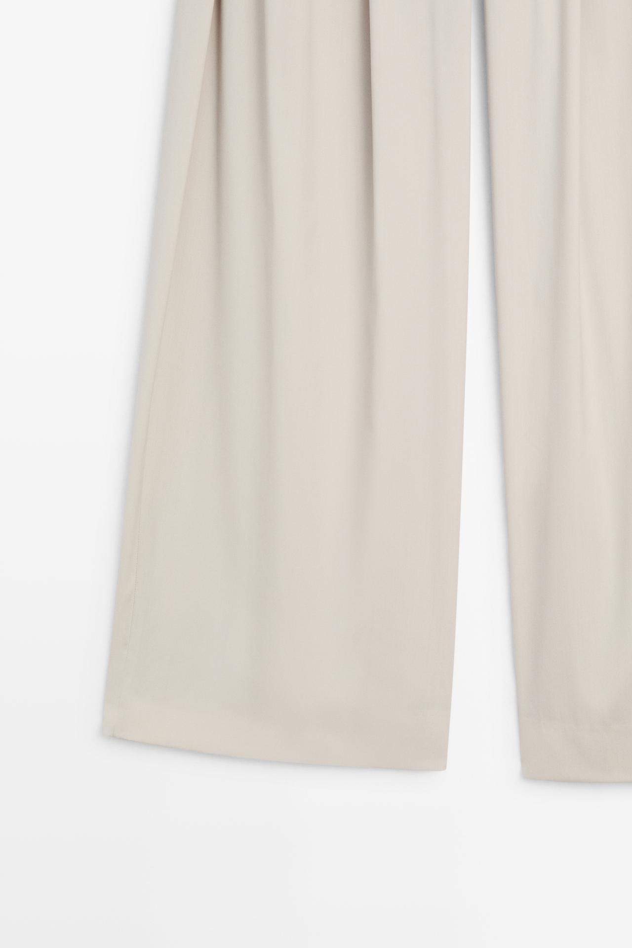 Wool blend pants with dart and button detail — ICE