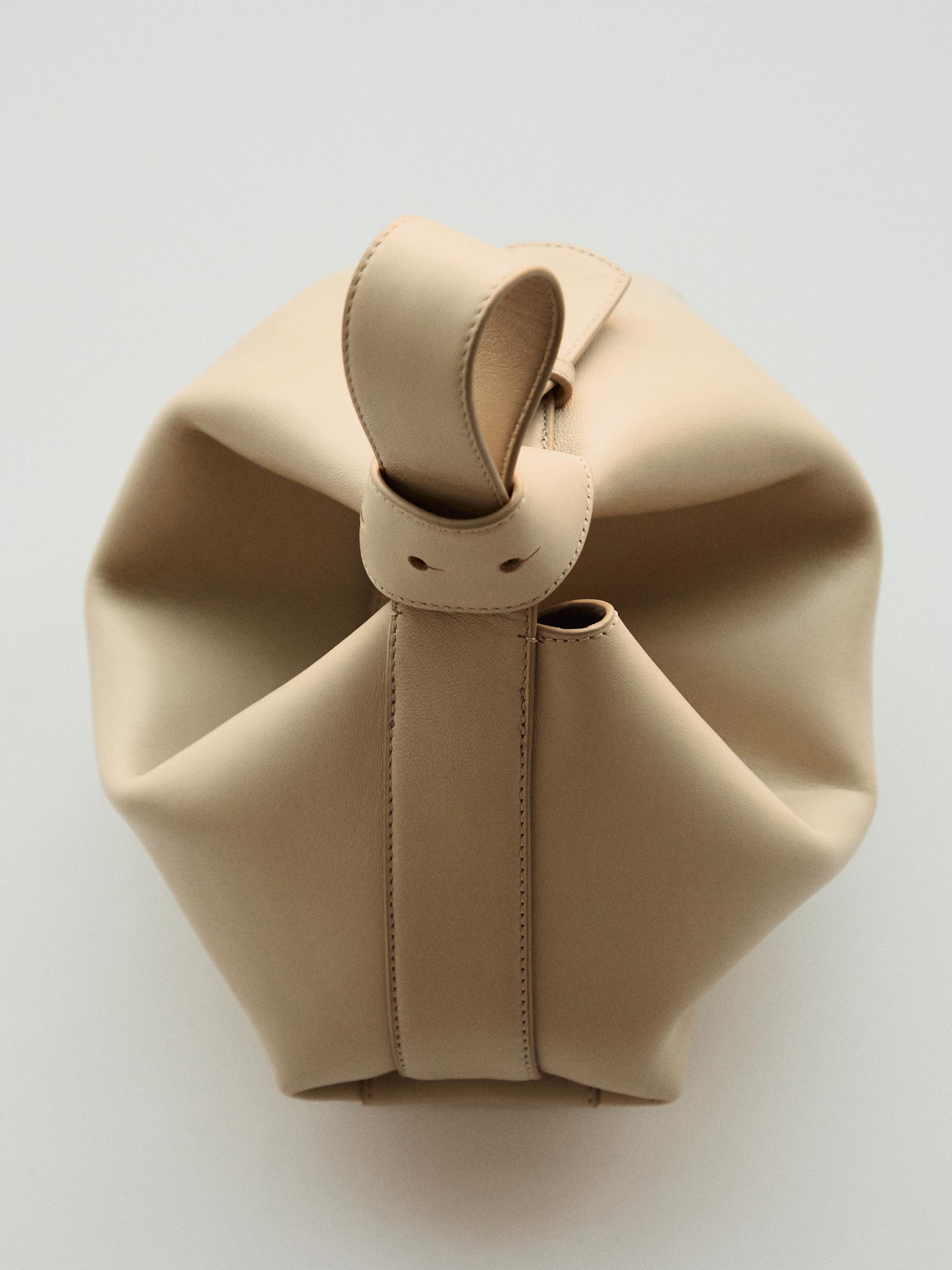 Small nappa leather shoulder bag — SAND