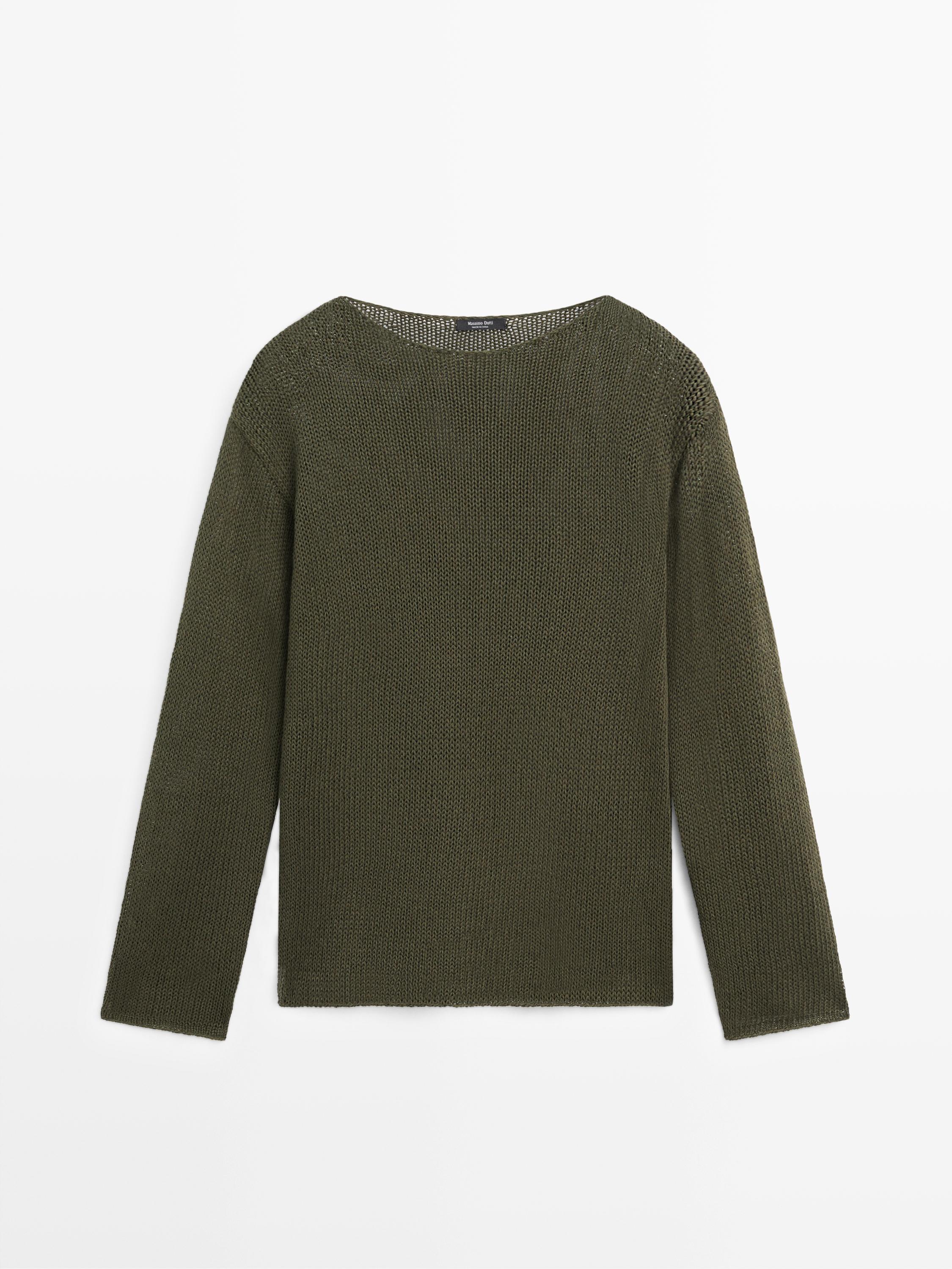 Strickpullover mit lockerem Strickmuster aus Baumwollmischgewebe