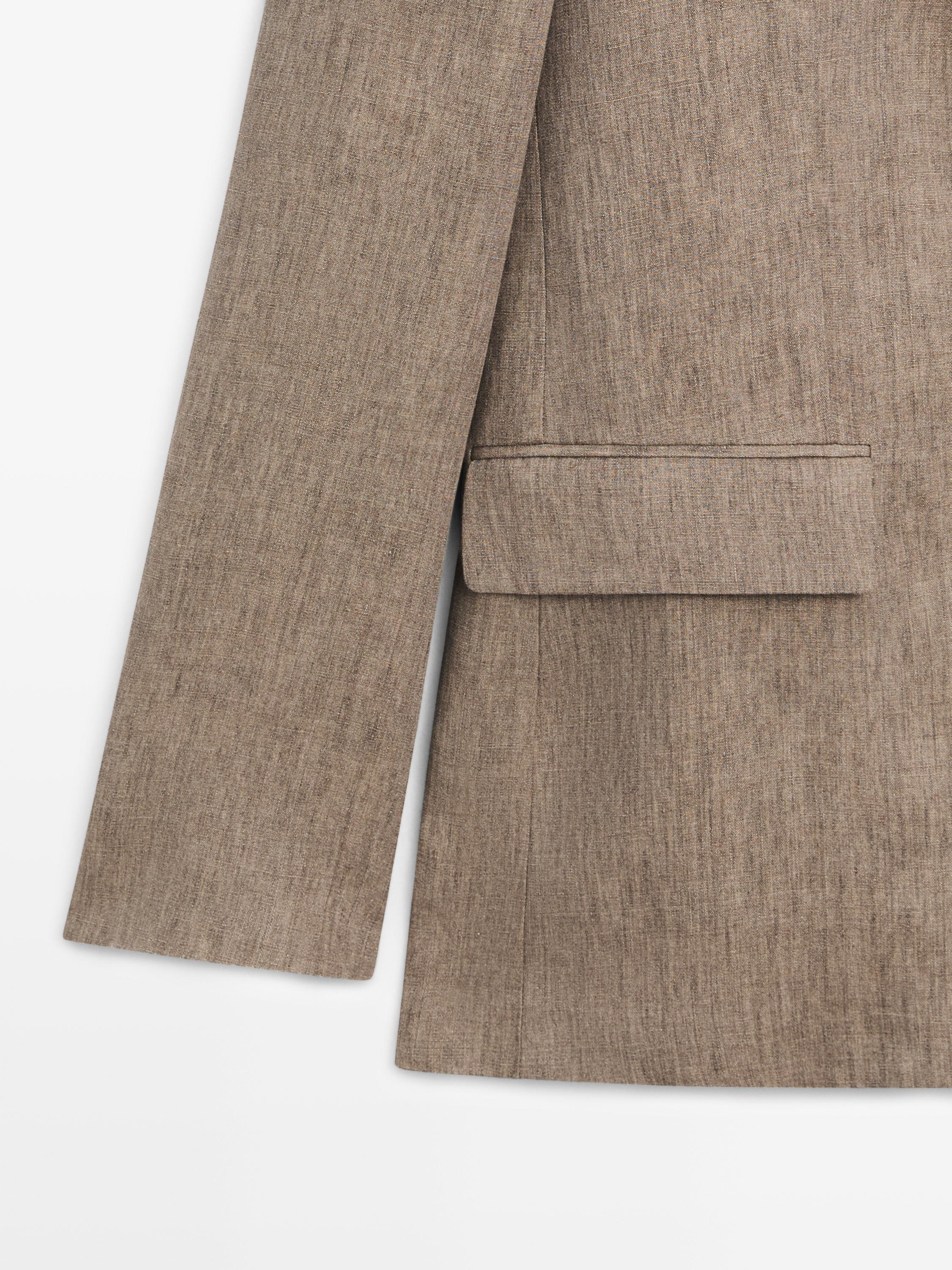 100% linen suit blazer — OCHRE