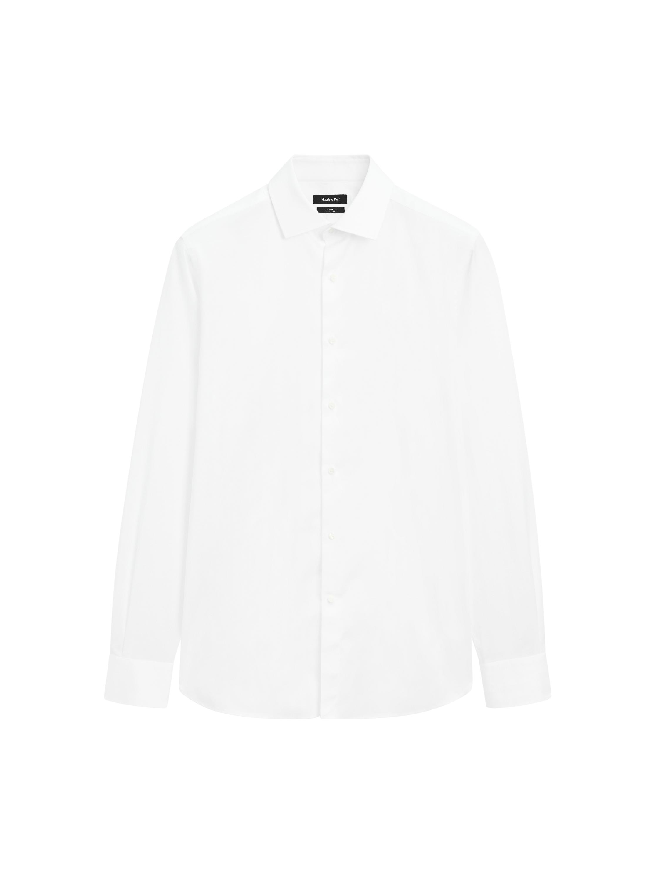 Slim fit 100% cotton shirt — WHITE