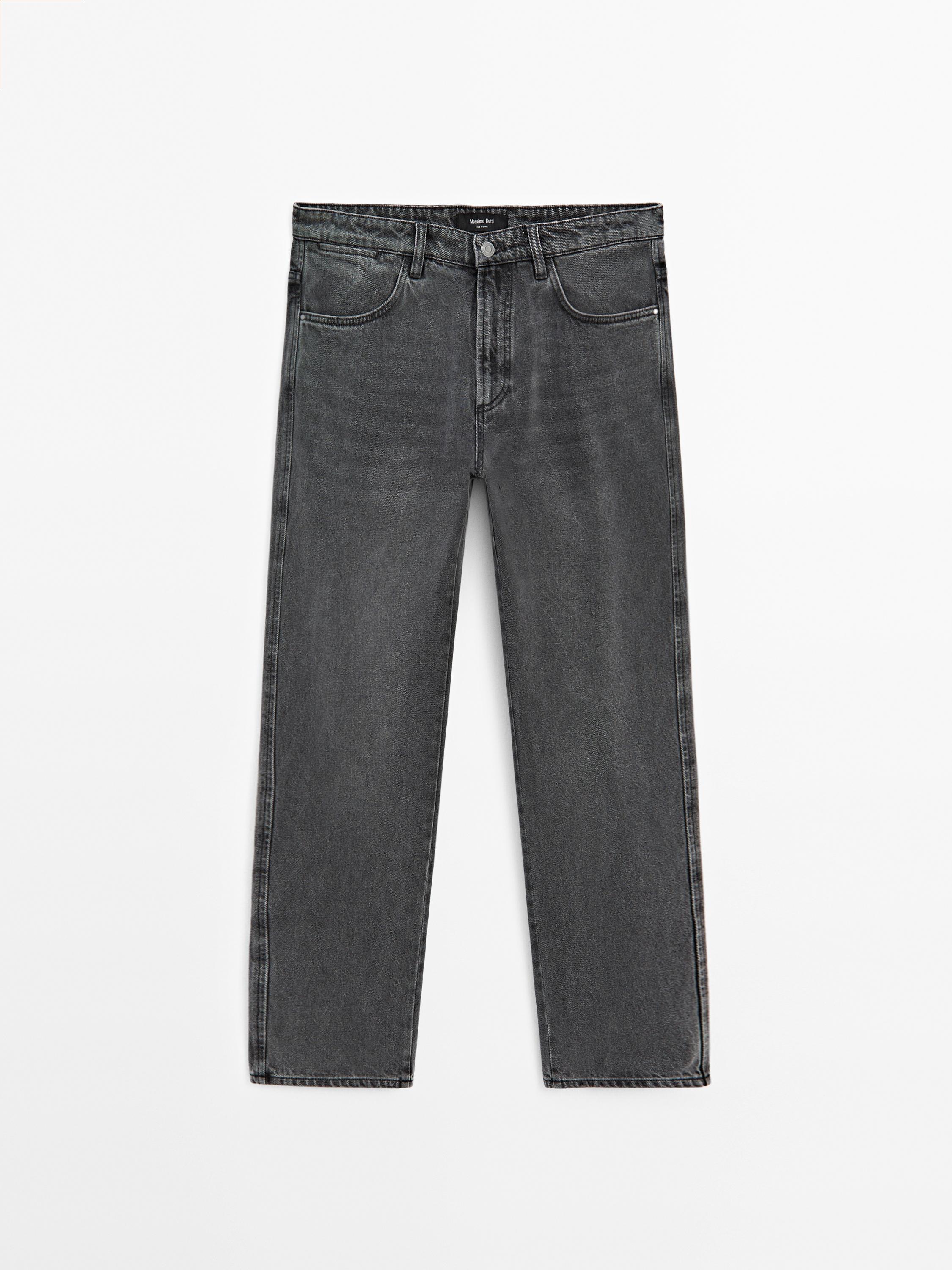 Avsmalnet jeans i 100 % bomull