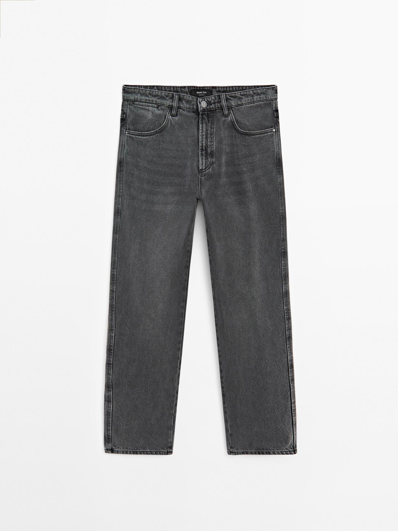 Massimo Dutti - Herre - Tapered Fit Jeans - Kulgrå - 36