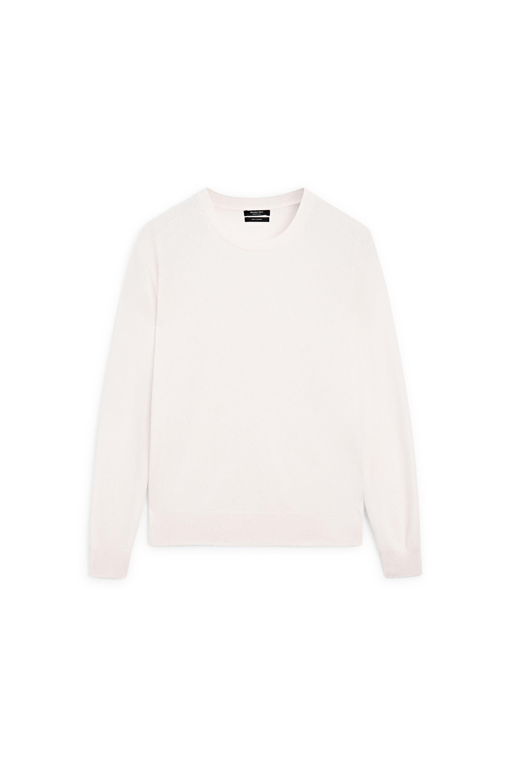 100% cashmere long sleeve sweater — CREAM