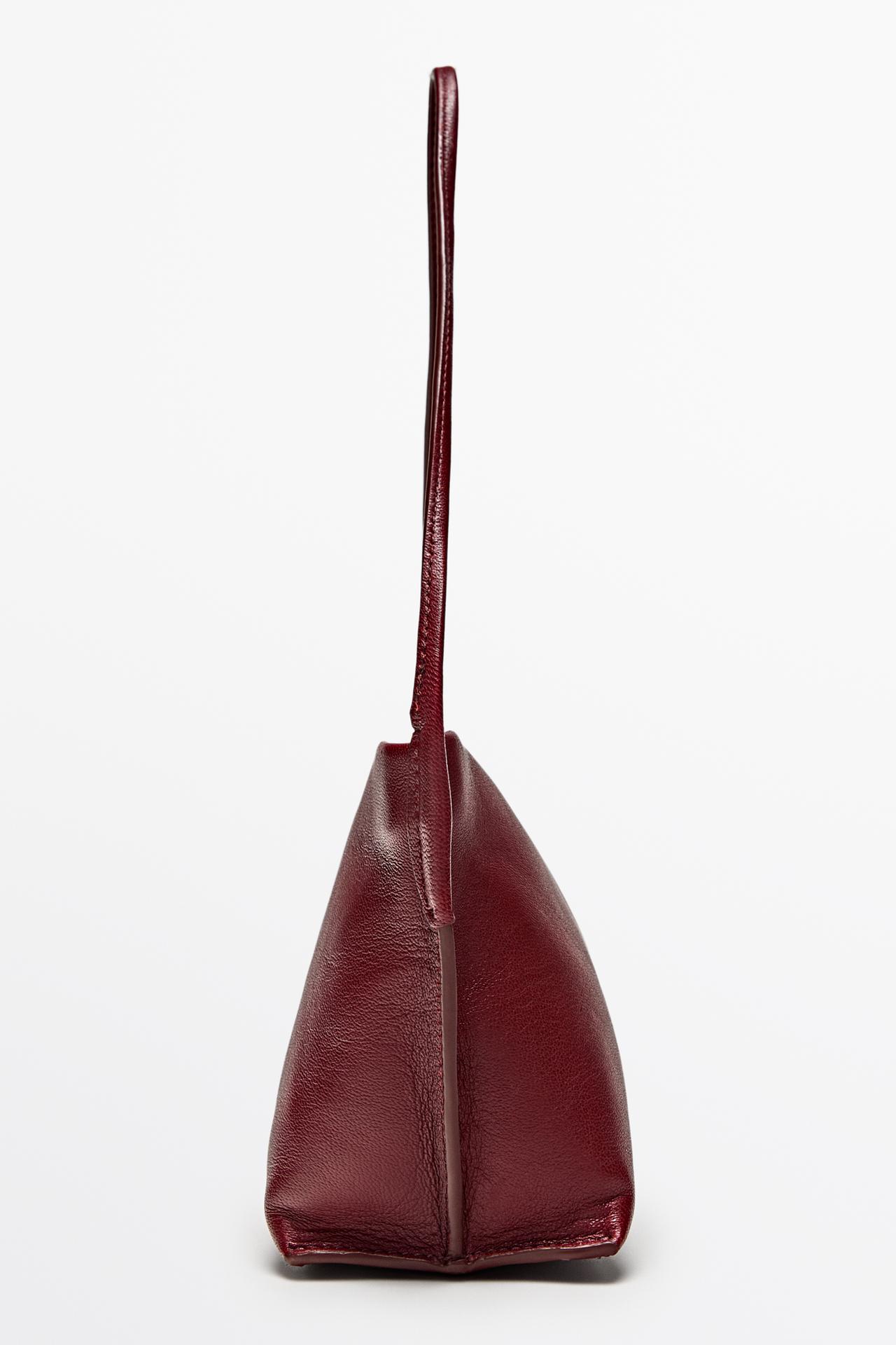 Mini nappa leather shoulder bag — BRIGHT RED