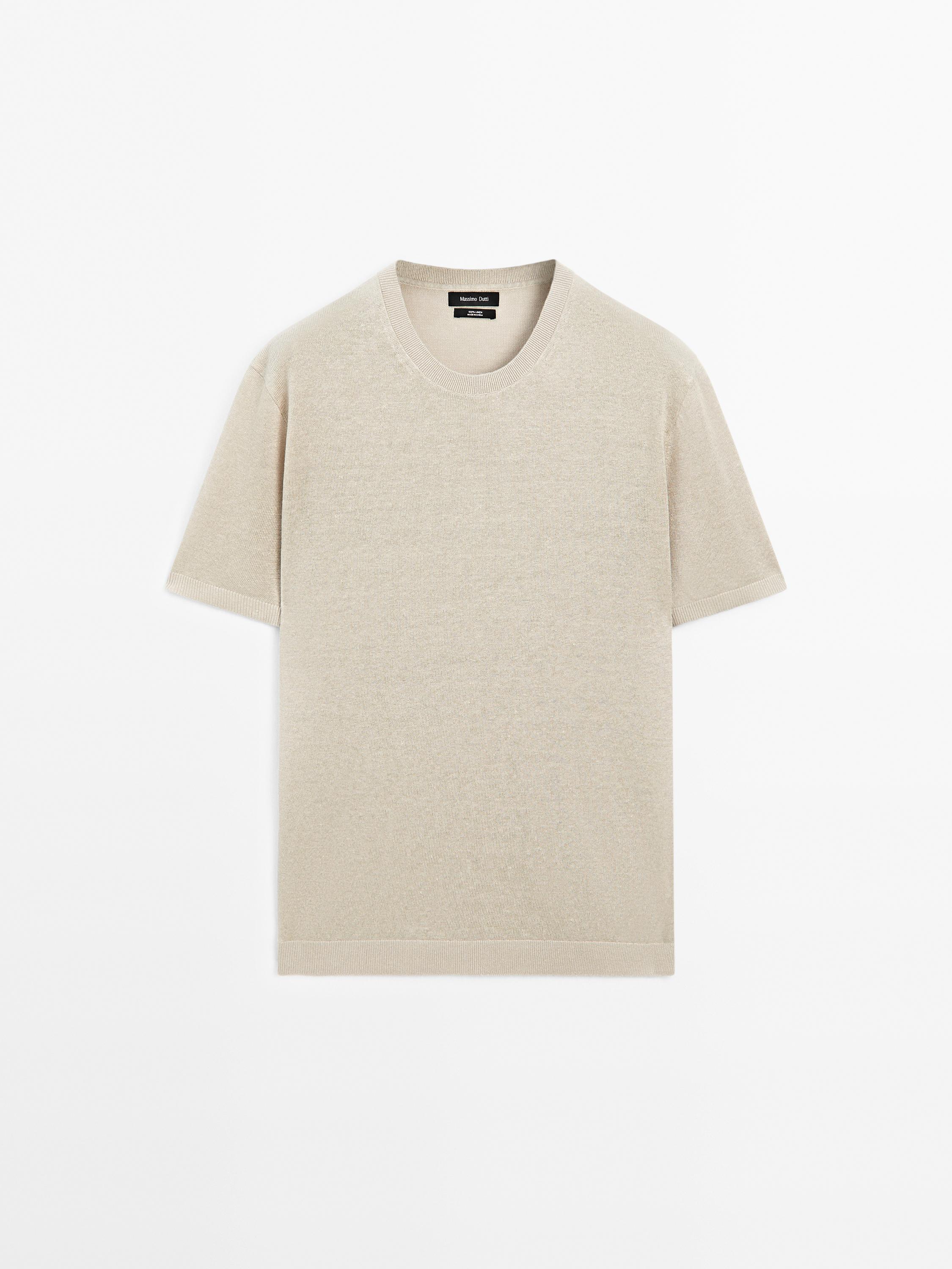 100% linen short sleeve knit T-shirt