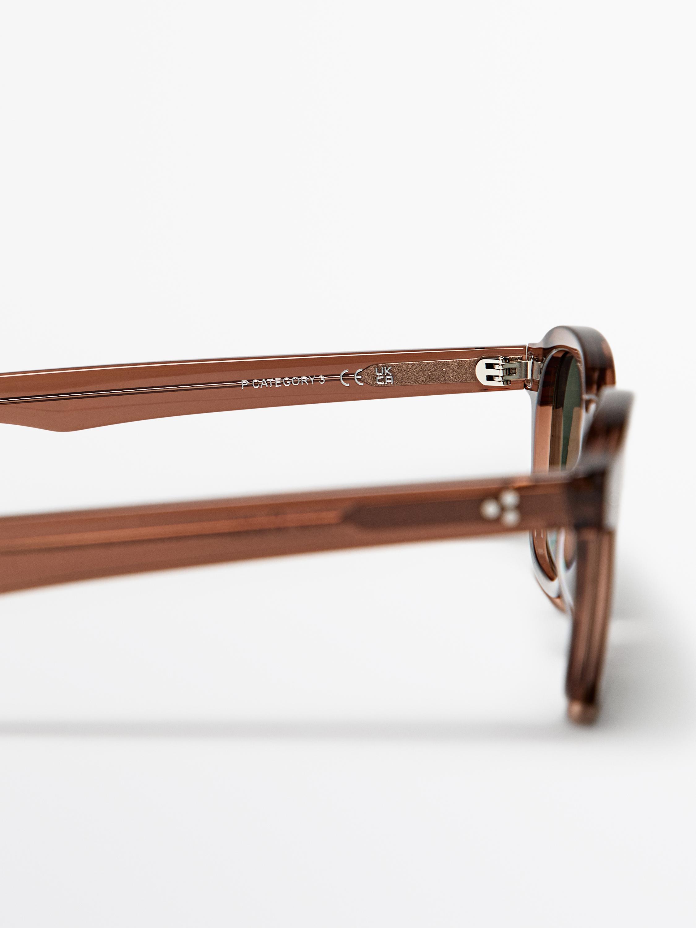 Round sunglasses — BROWN MARL