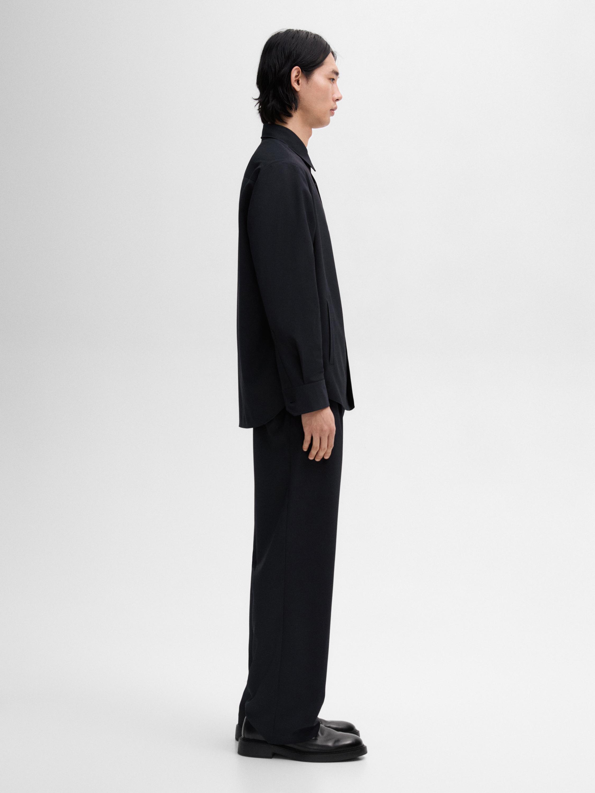 Wool blend darted trousers