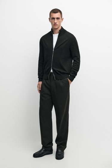 100% cotton knit cardigan — BLACK 1