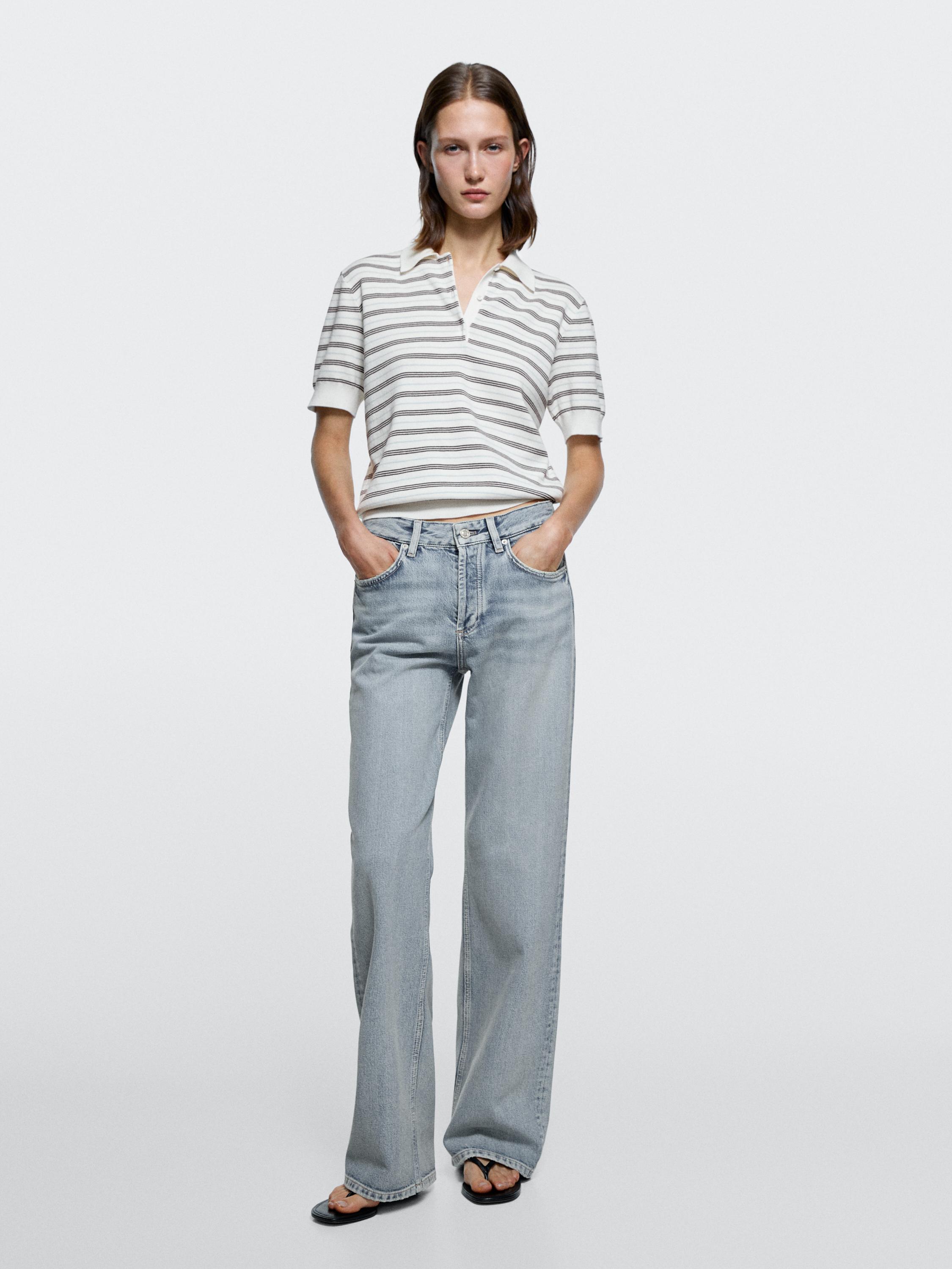 Mid-rise wide-leg jeans