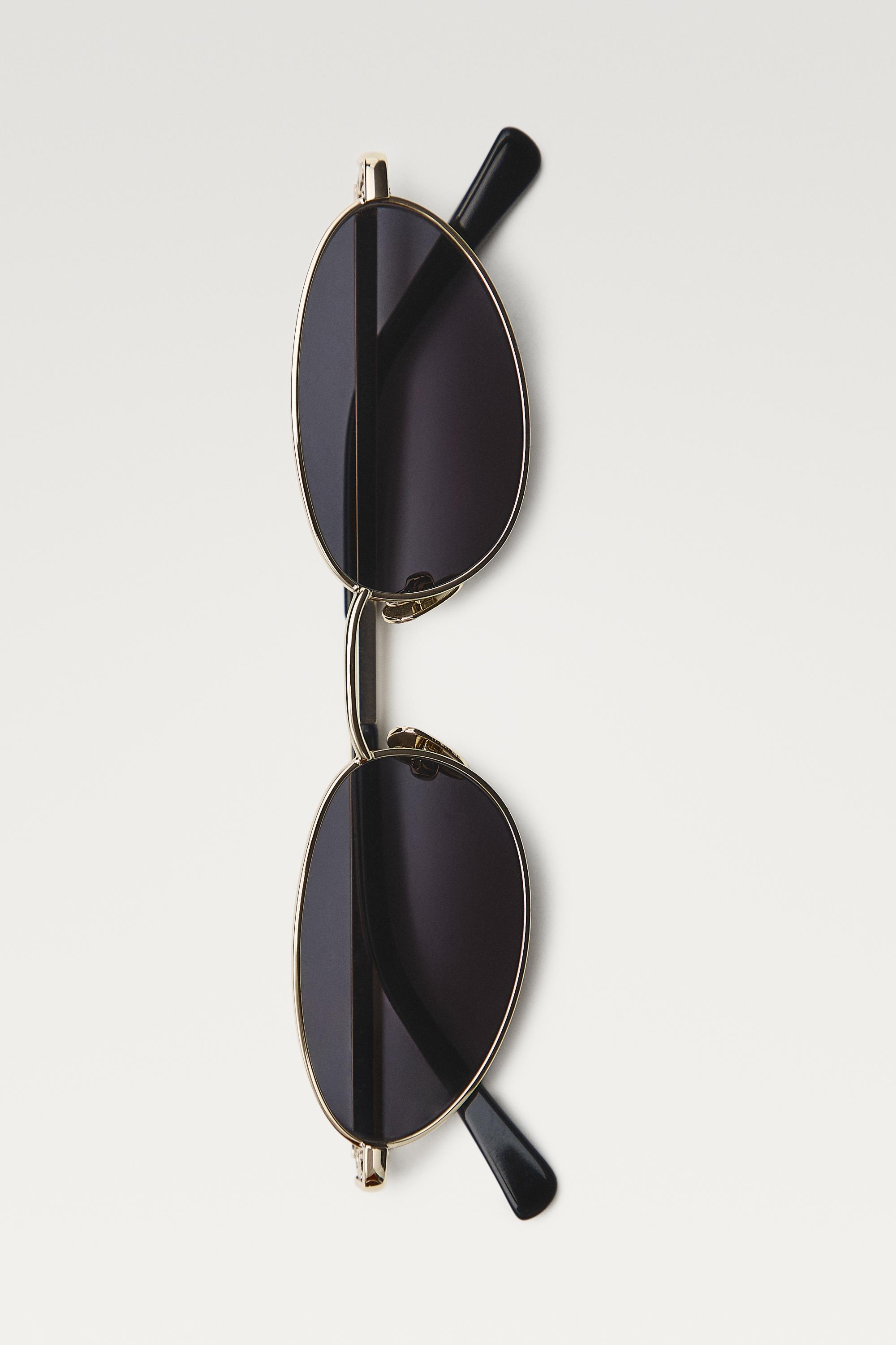 Oval metal sunglasses — SILVER