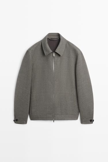 100% wool structured jacket — Greyish green 2