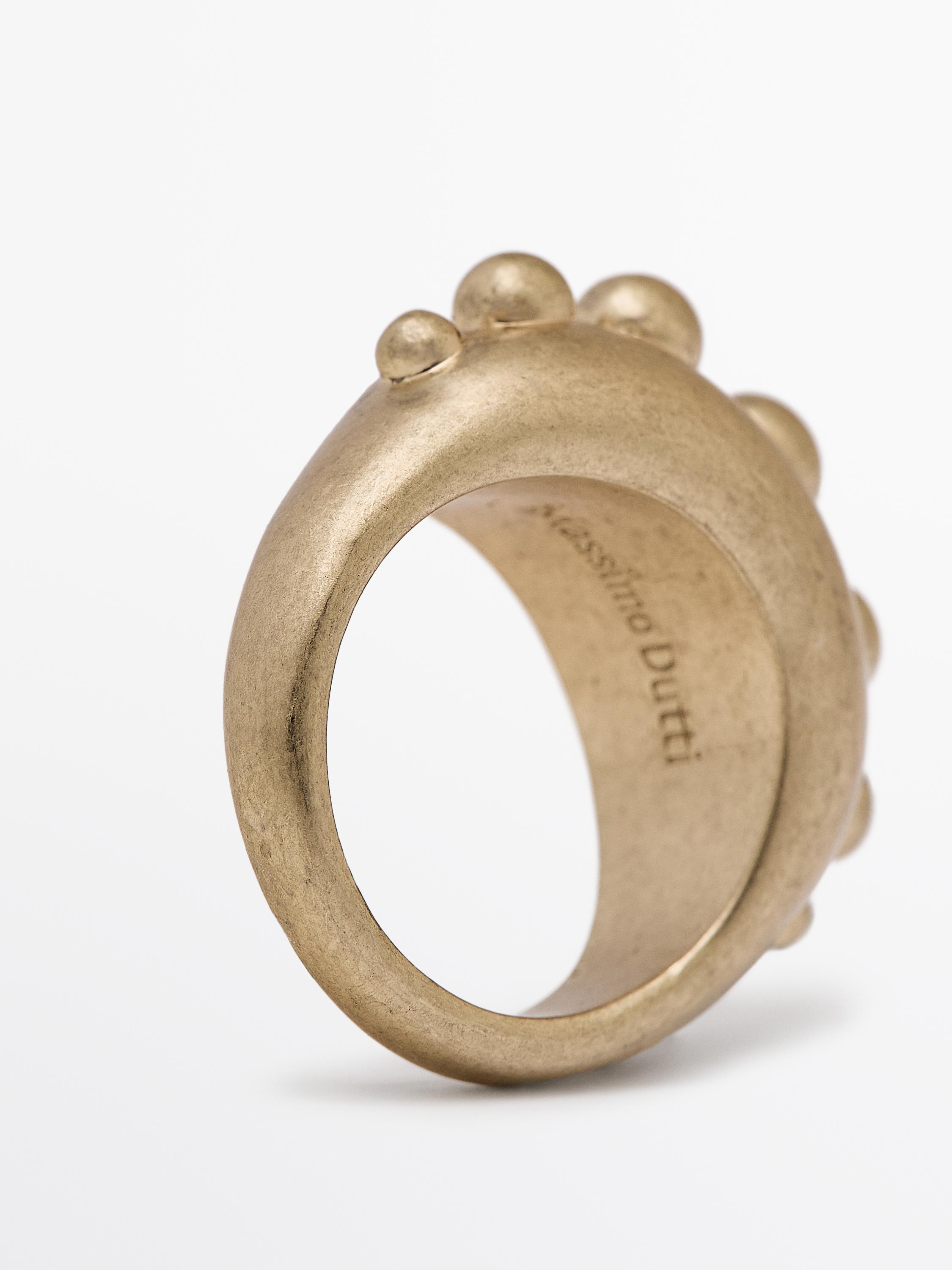 ★ Massimo Dutti★ Ring and round piece details 04604603303 Ring with round pieces · Golden, Silver · Accessories