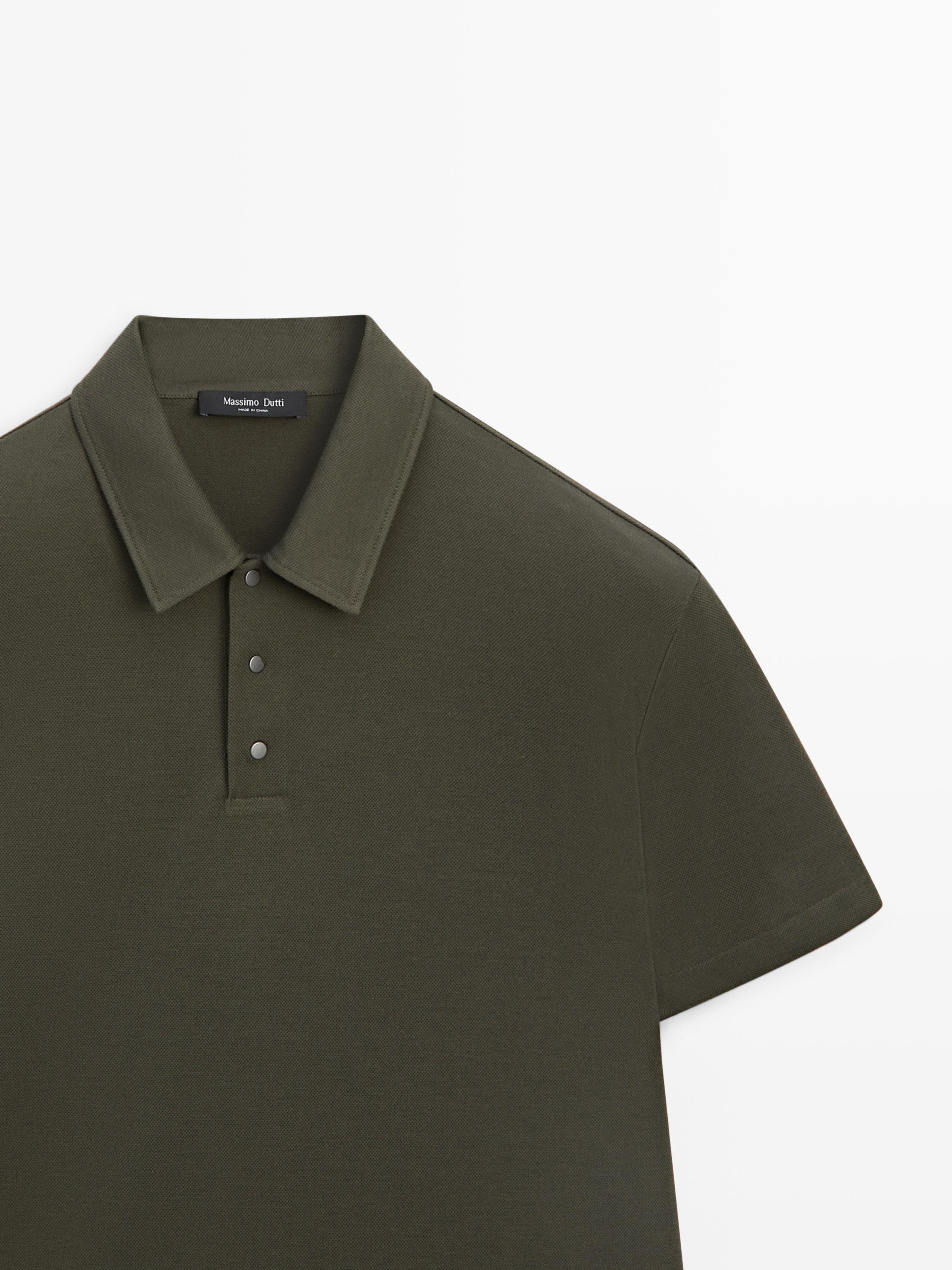 100% cotton short sleeve polo shirt — KHAKI