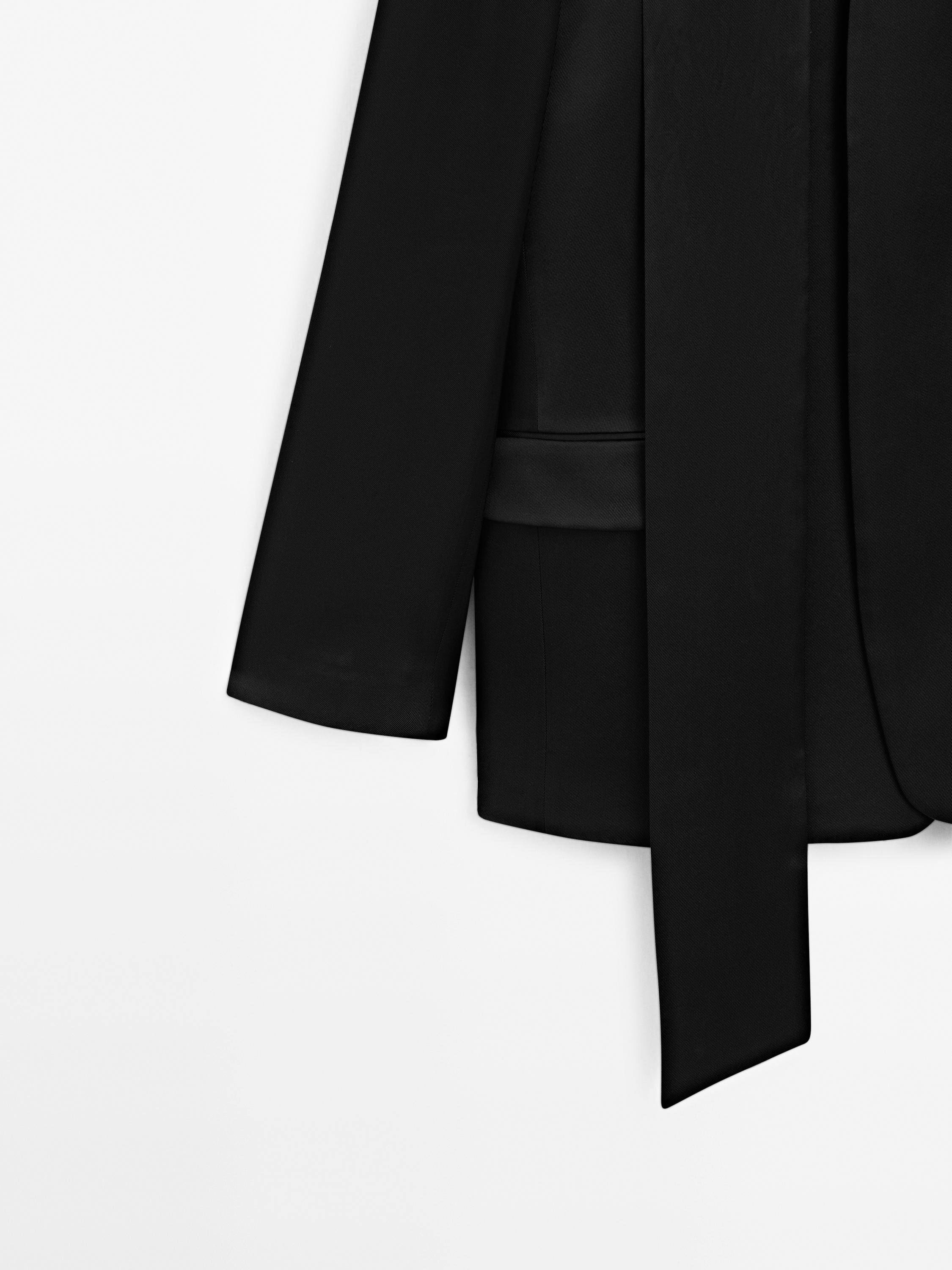 Blazer in Satinoptik mit Halstuch - STUDIO
